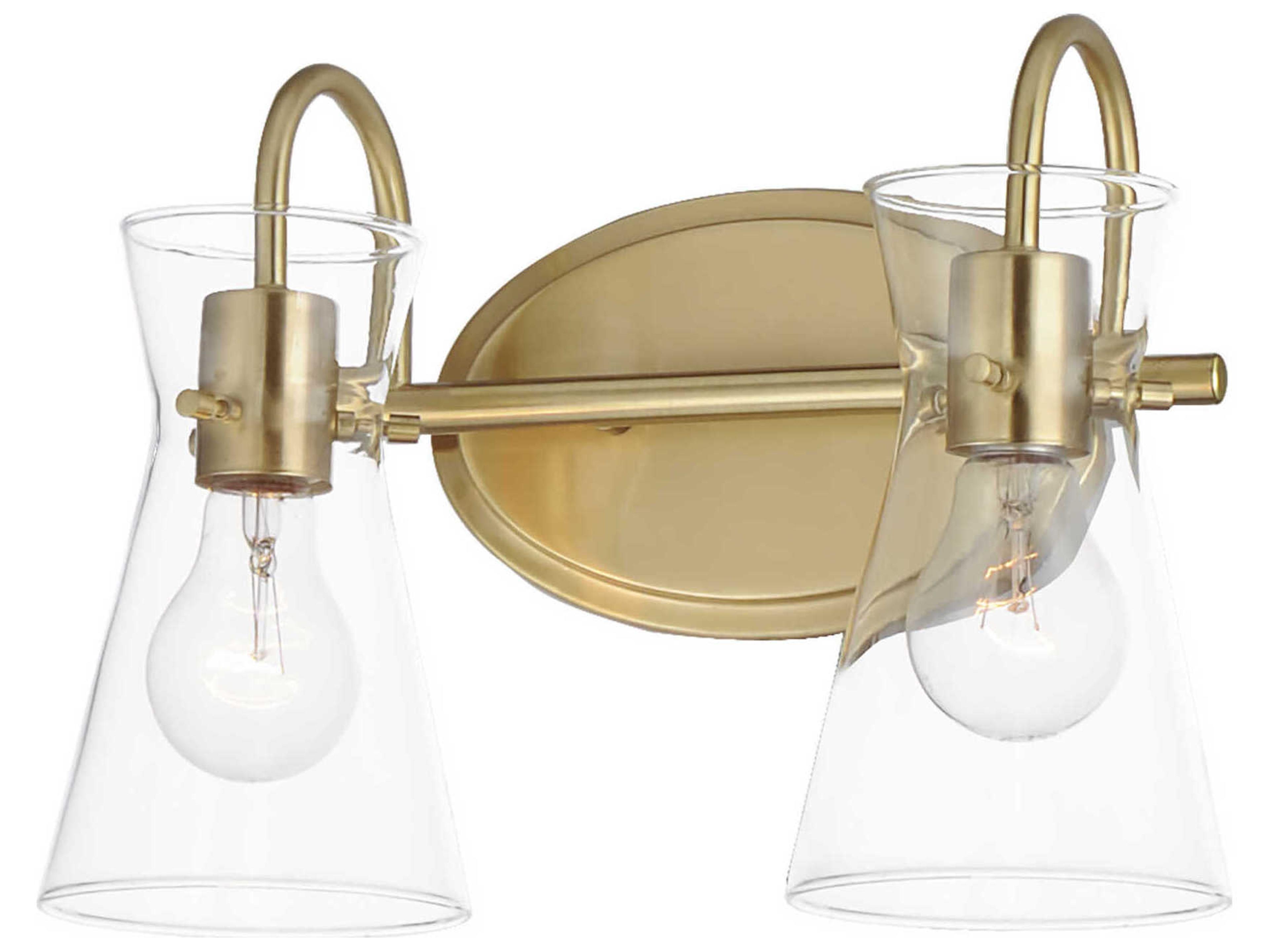 Maxim Lighting Ava 2-Light Natural Aged Brass Gold Vanity Light
