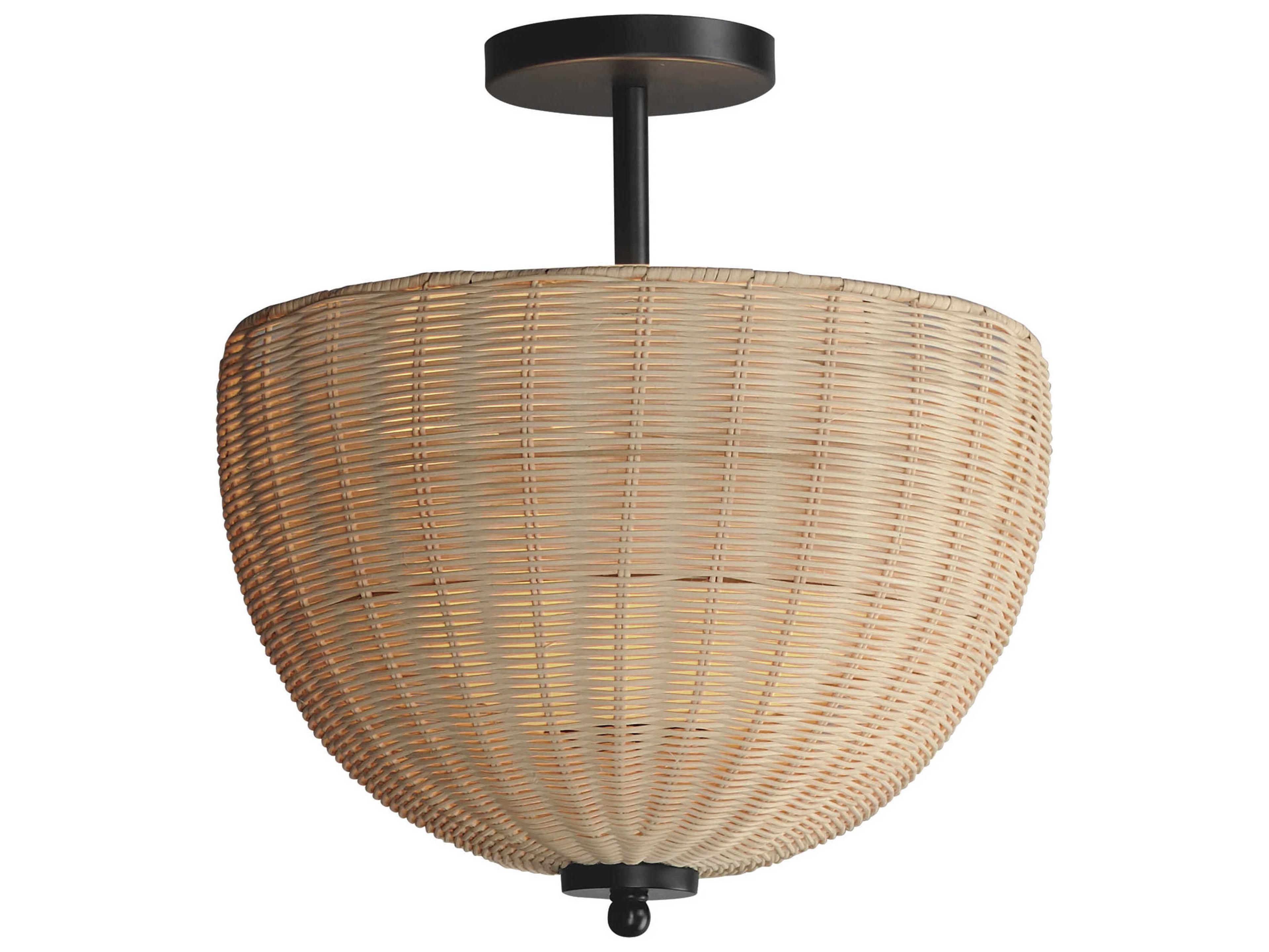 Maxim Lighting Maldives 2-Light Black Bowl Semi Flush Mount