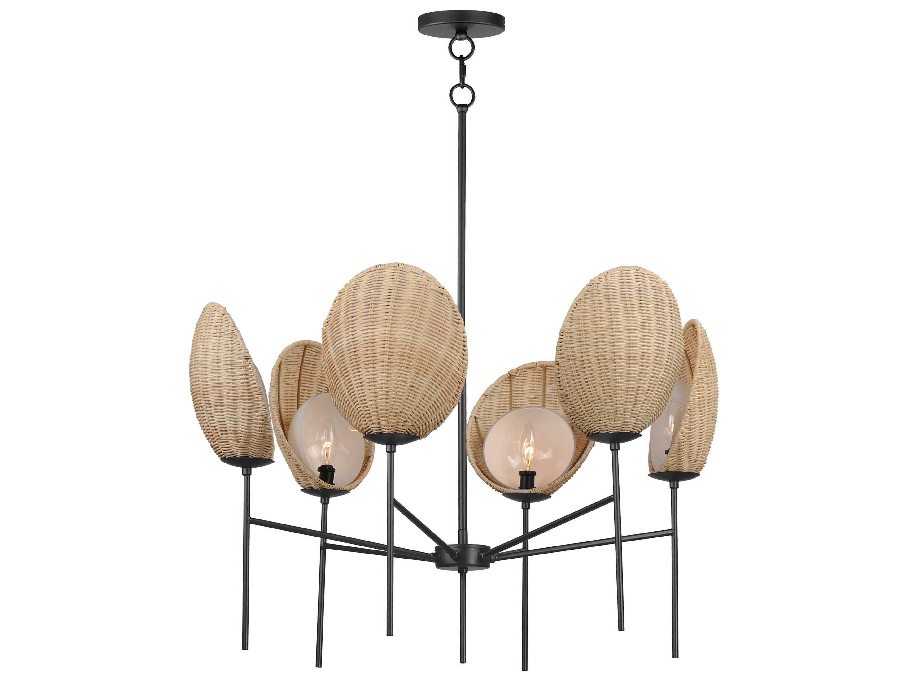 Maxim Lighting Maldives 6-Light Black Candelabra Chandelier