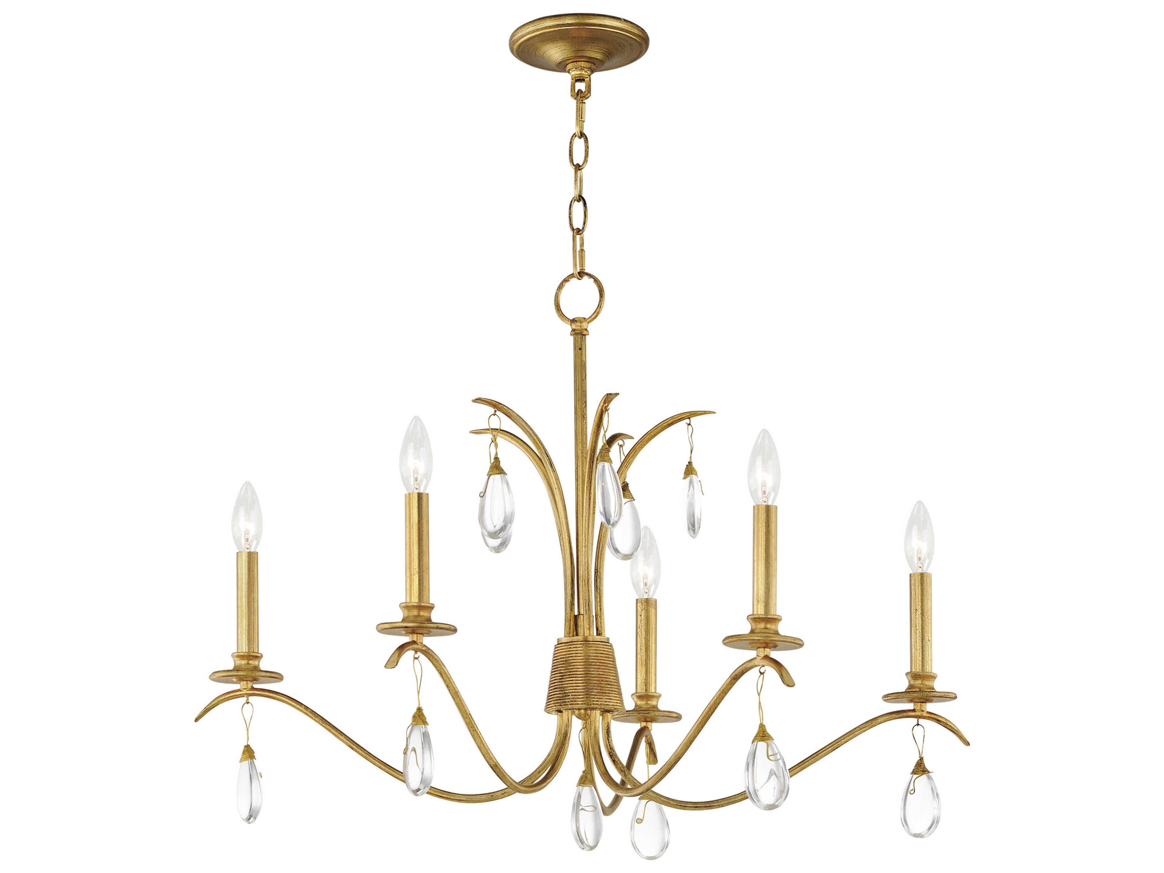 Maxim Lighting Eden 5-Light Charcoal Gold Leaf Candelabra Chandelier