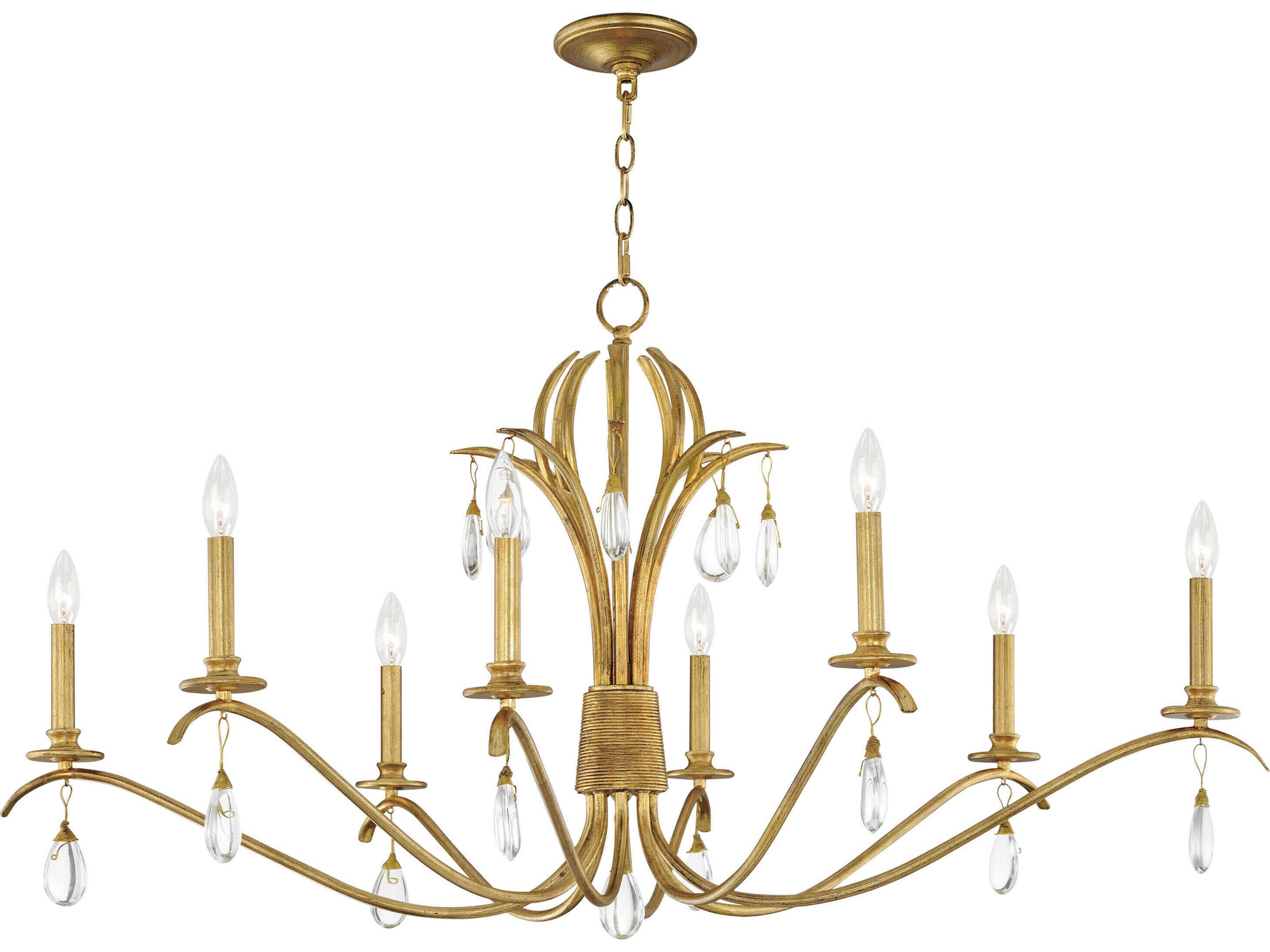 Maxim Lighting Eden 8-Light Charcoal Gold Leaf Candelabra Chandelier