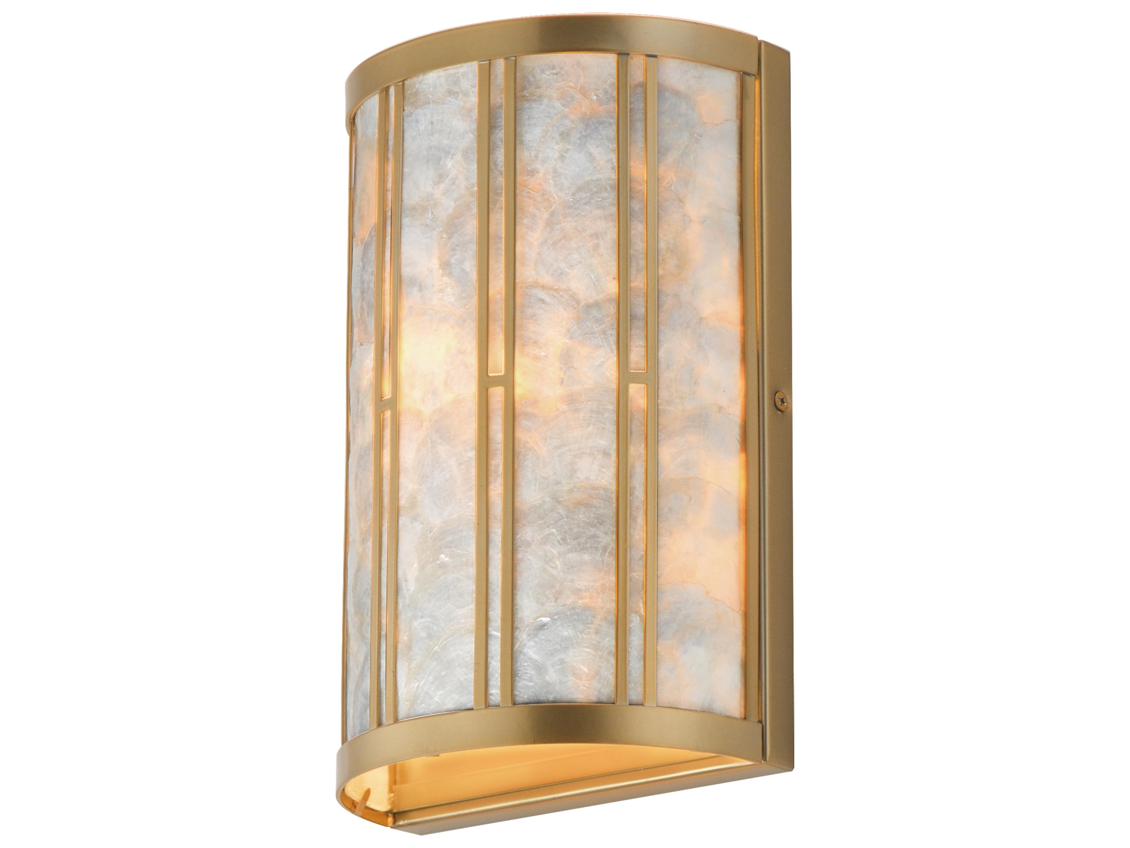 Maxim Lighting Miramar 1-Light Capiz Natural Aged Brass Wall Sconce