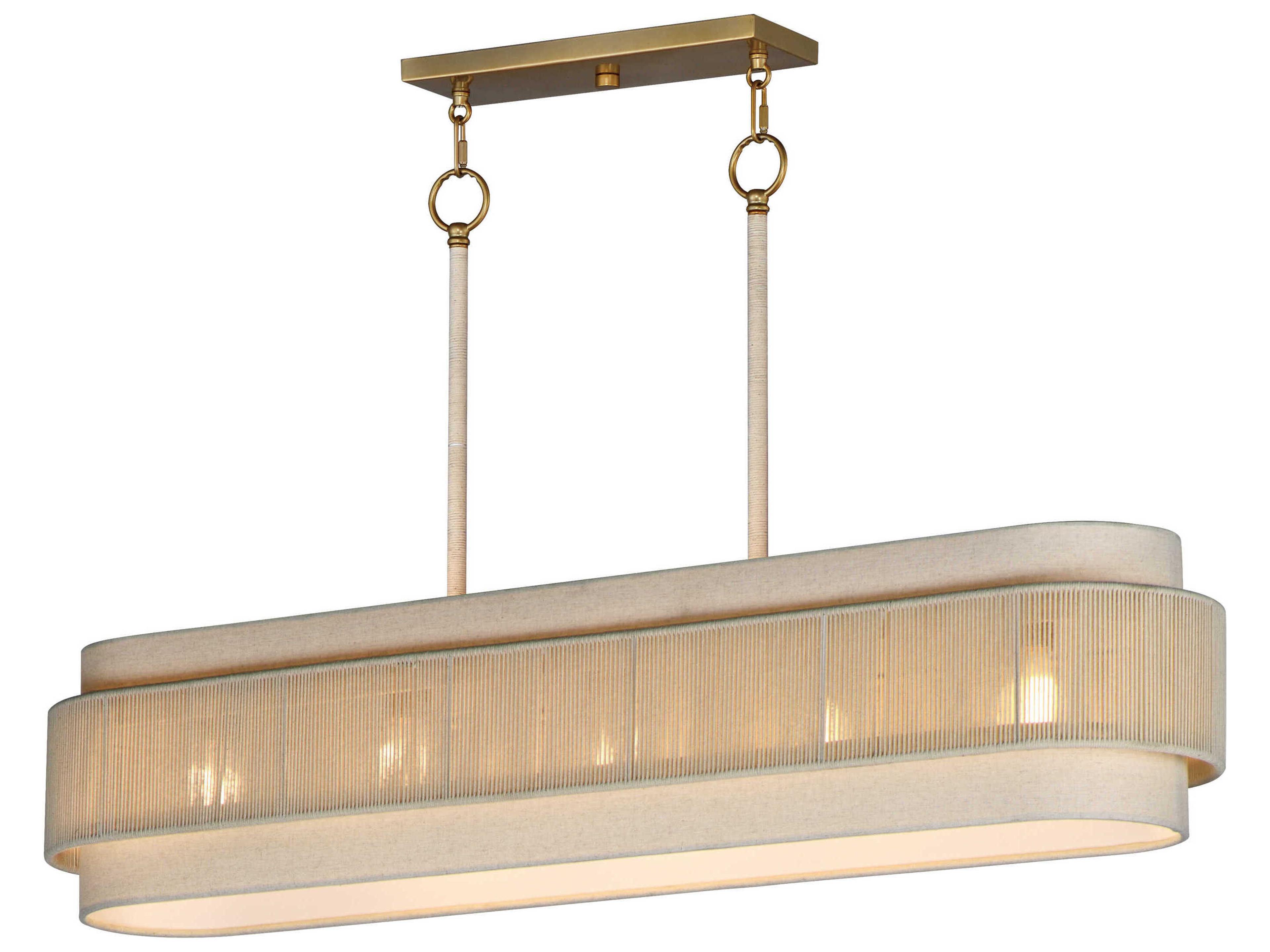 Maxim Lighting Seacliff 5-Light Natural Aged Brass Island Pendant