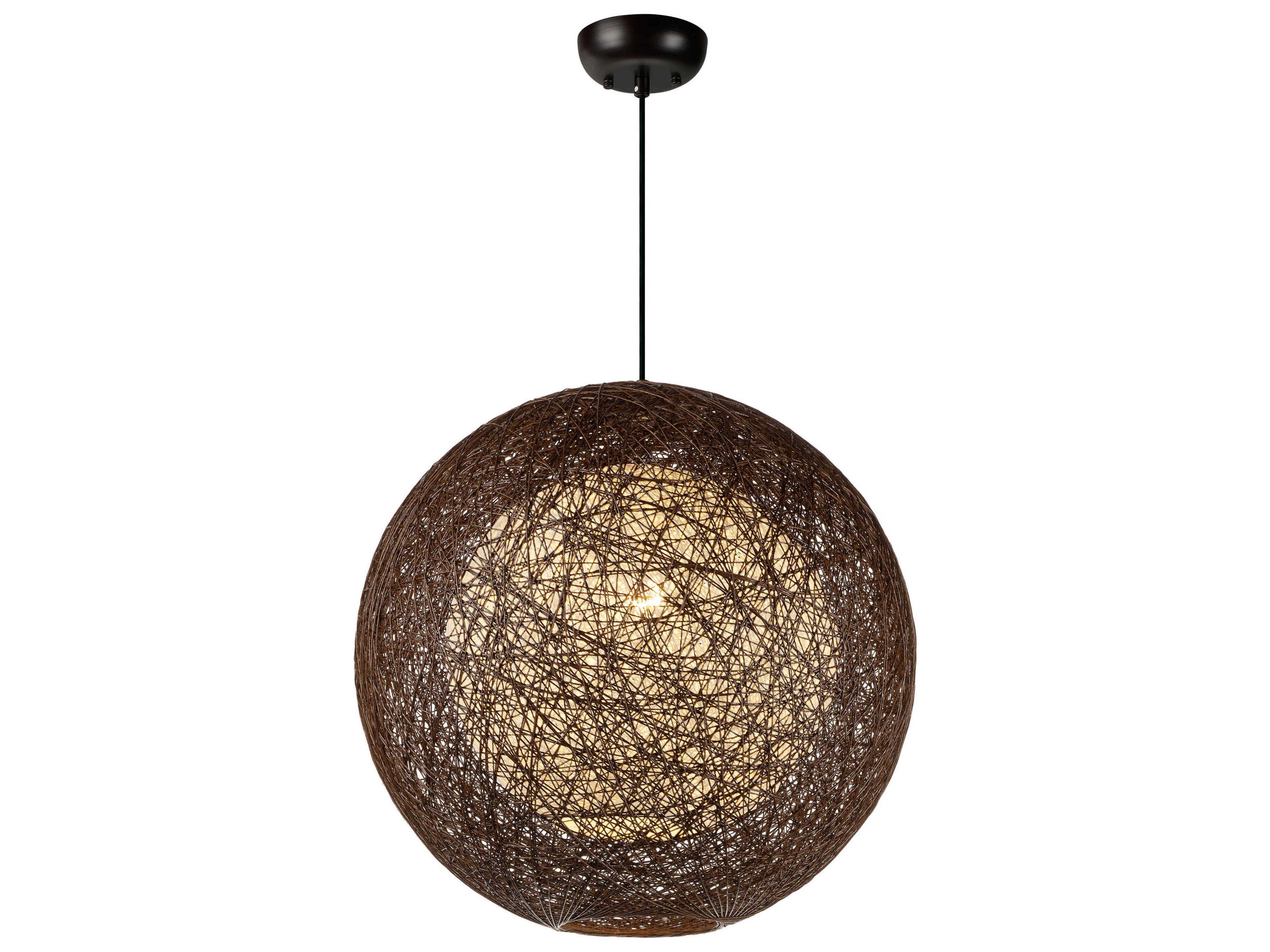 Maxim Lighting Bali 1-Light Chocolate Brown Globe Round Pendant