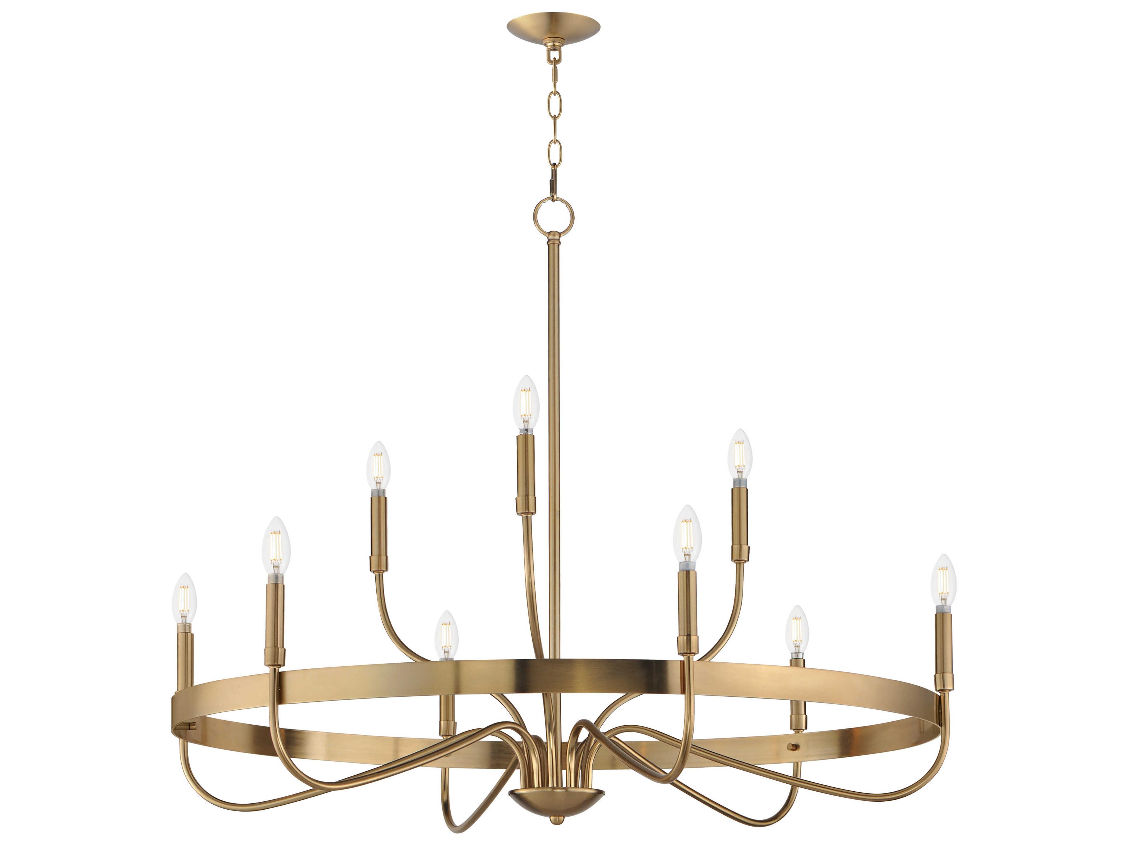 Maxim Lighting Frankie 9-Light Heritage Brass Candelabra Chandelier
