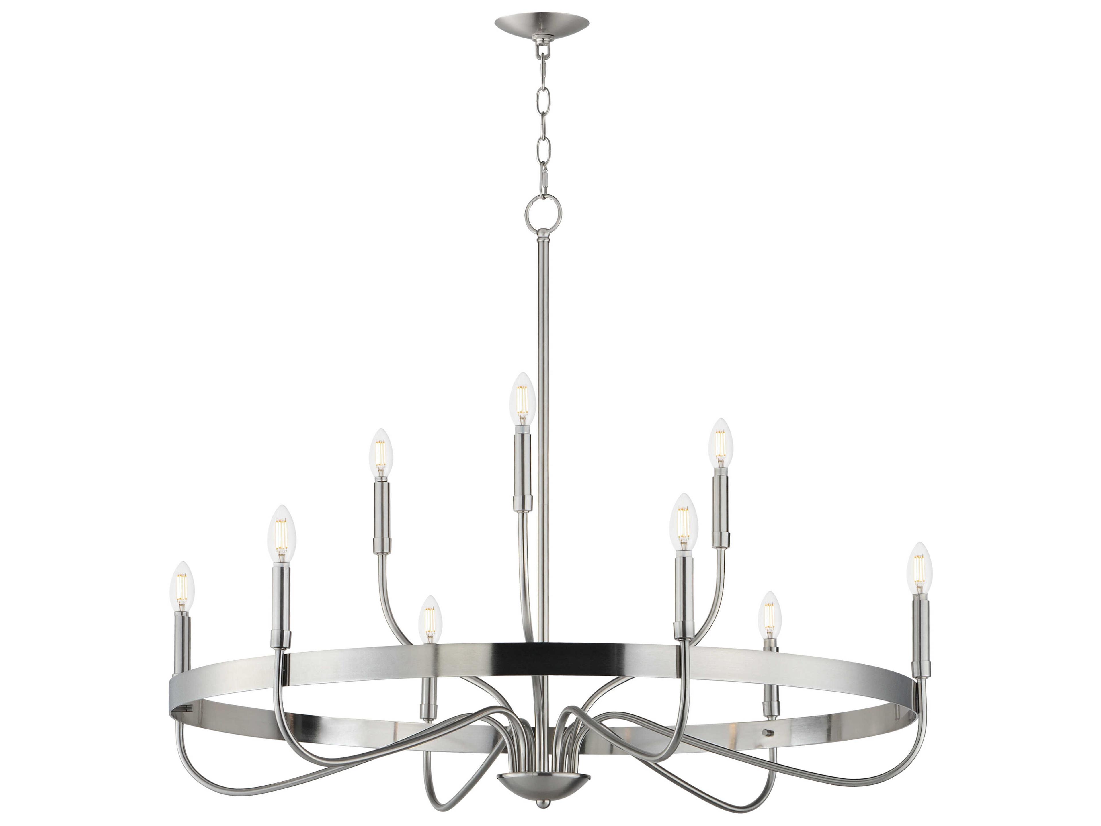 Maxim Lighting Frankie 9-Light Satin Nickel Candelabra Chandelier