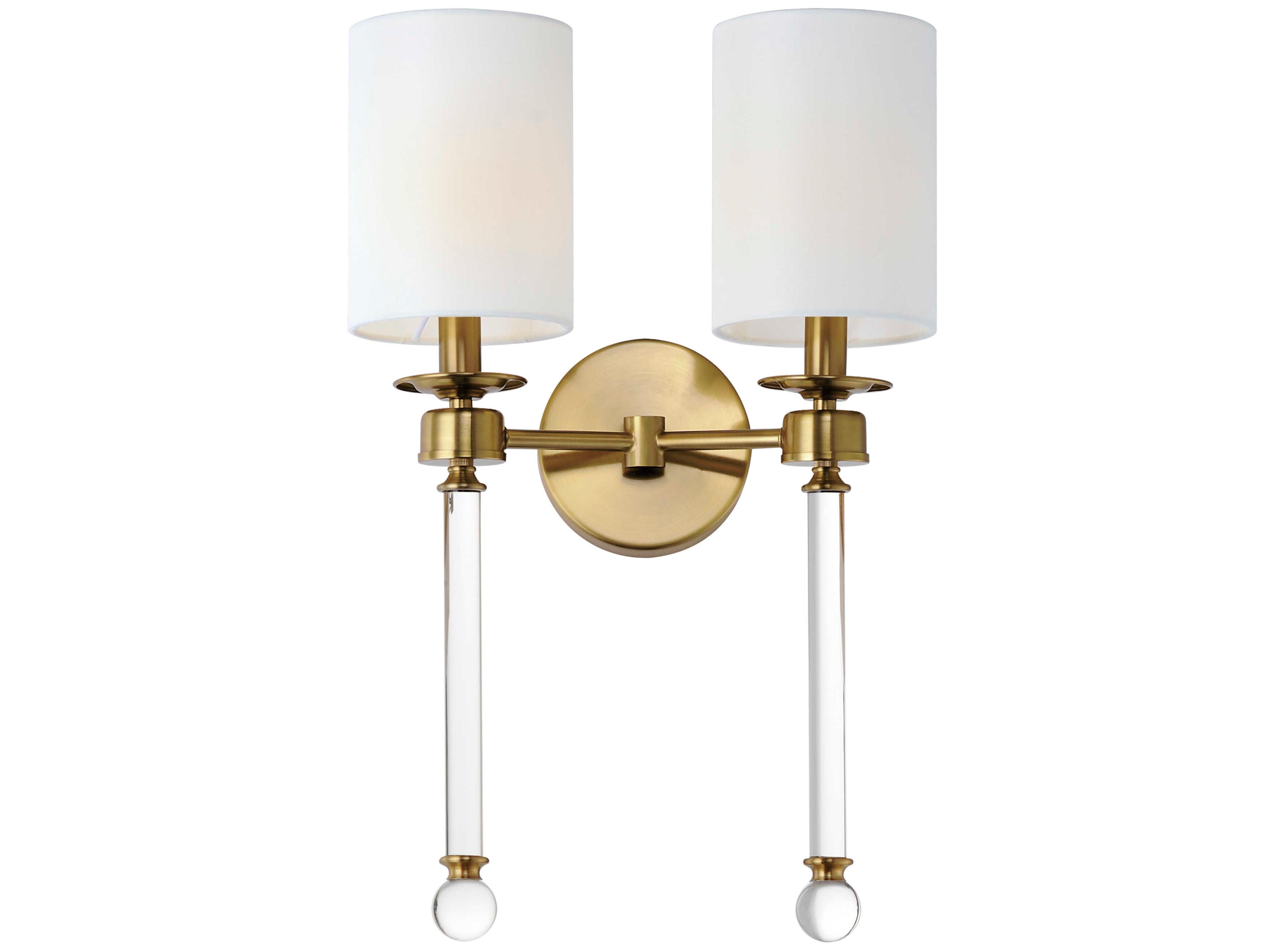 Maxim Lighting Lucent 2-Light Heritage Brass Glass Wall Sconce