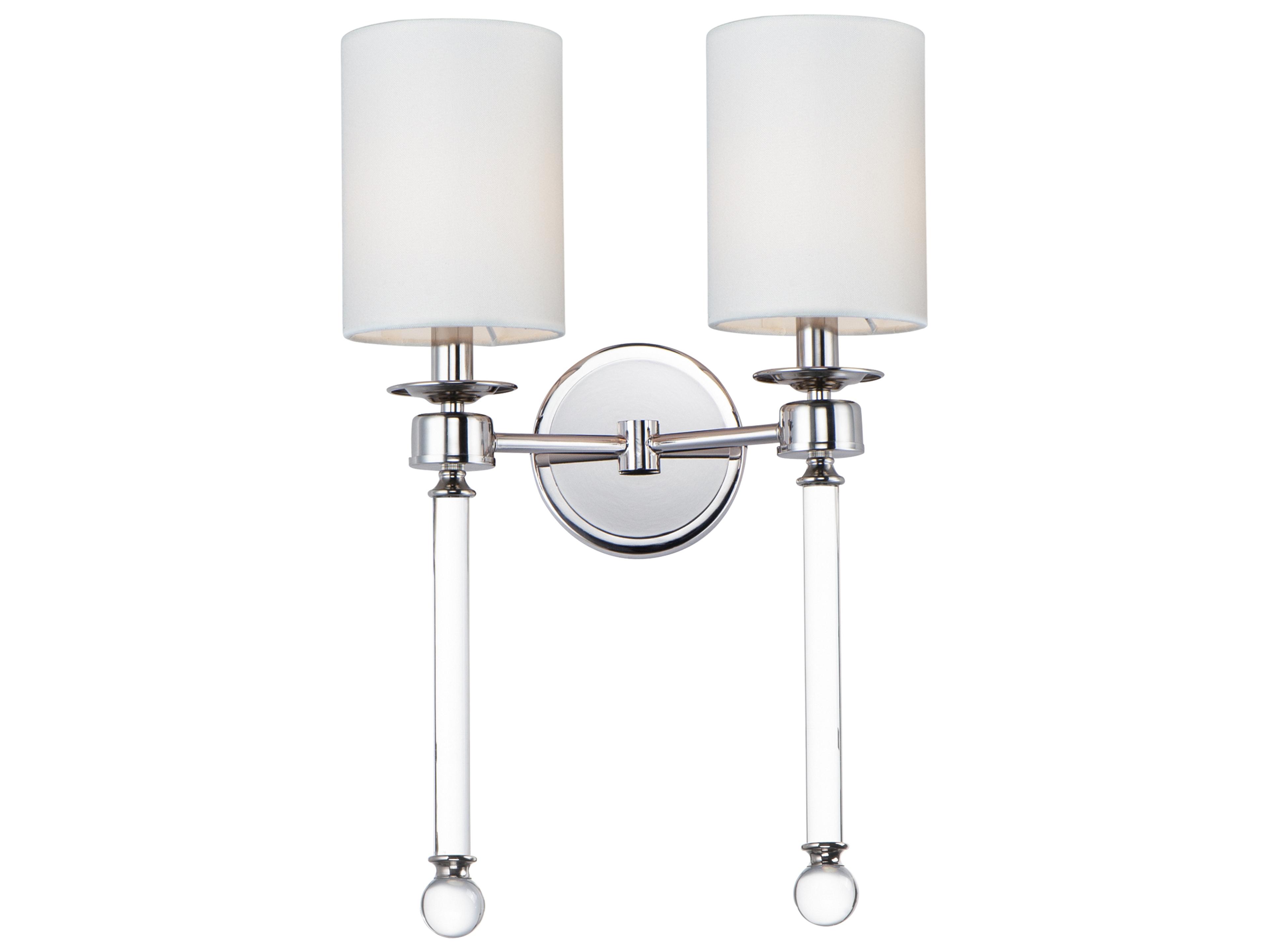 Maxim Lighting Lucent 2-Light Polished Nickel Glass Wall Sconce