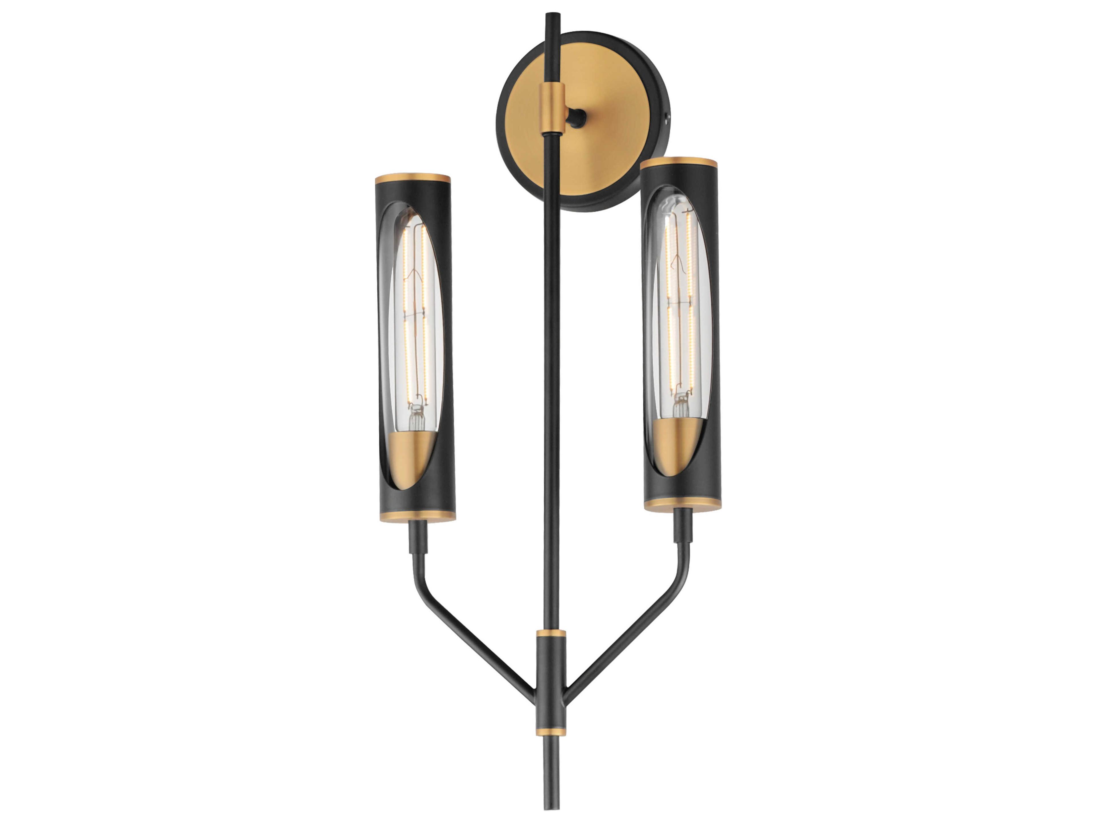 Maxim Lighting Regent 2-Light Black Antique Brass Wall Sconce
