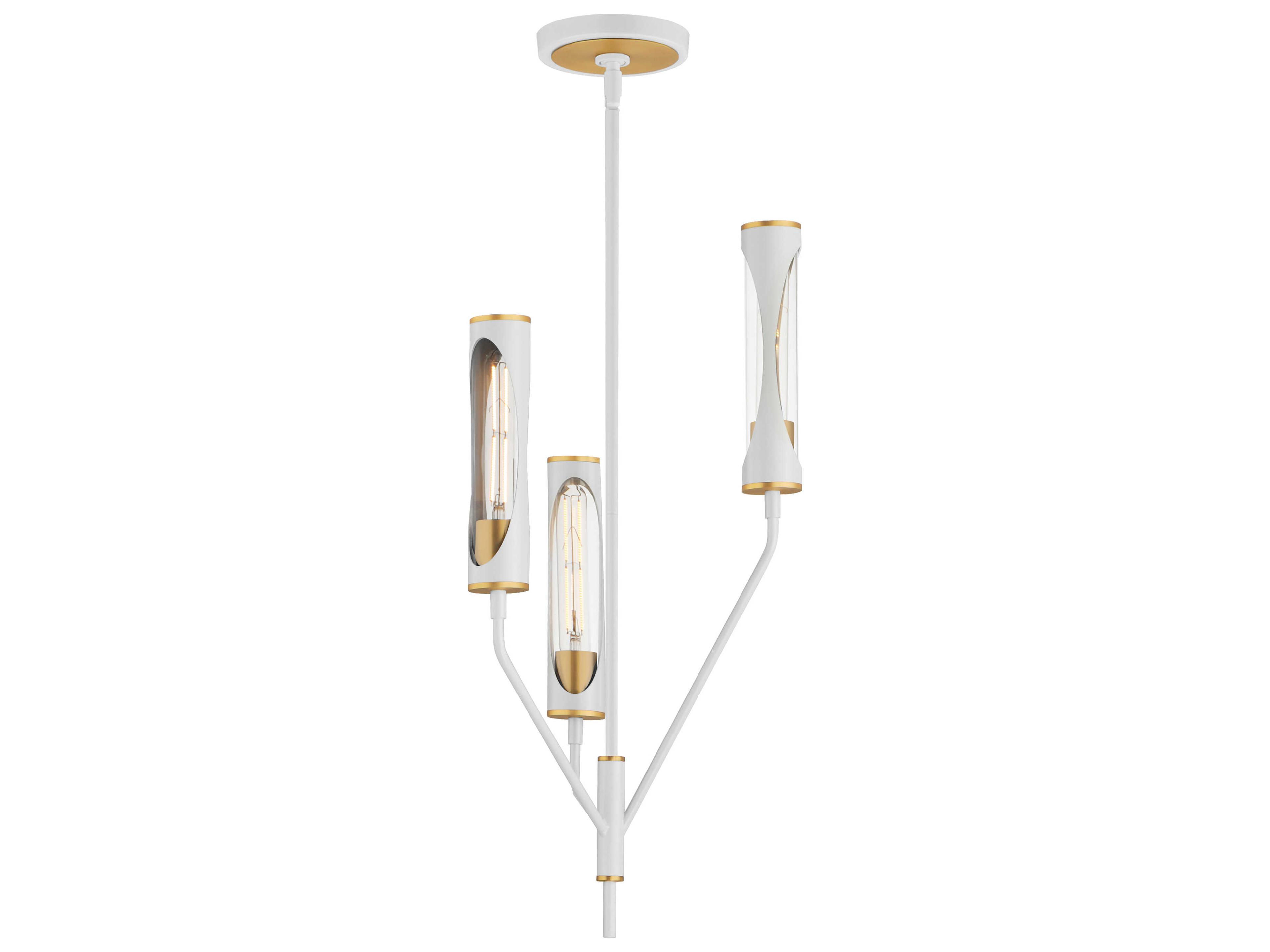 Maxim Lighting Regent 3-Light Light French Gray Natural Aged Brass Cylinder Pendant
