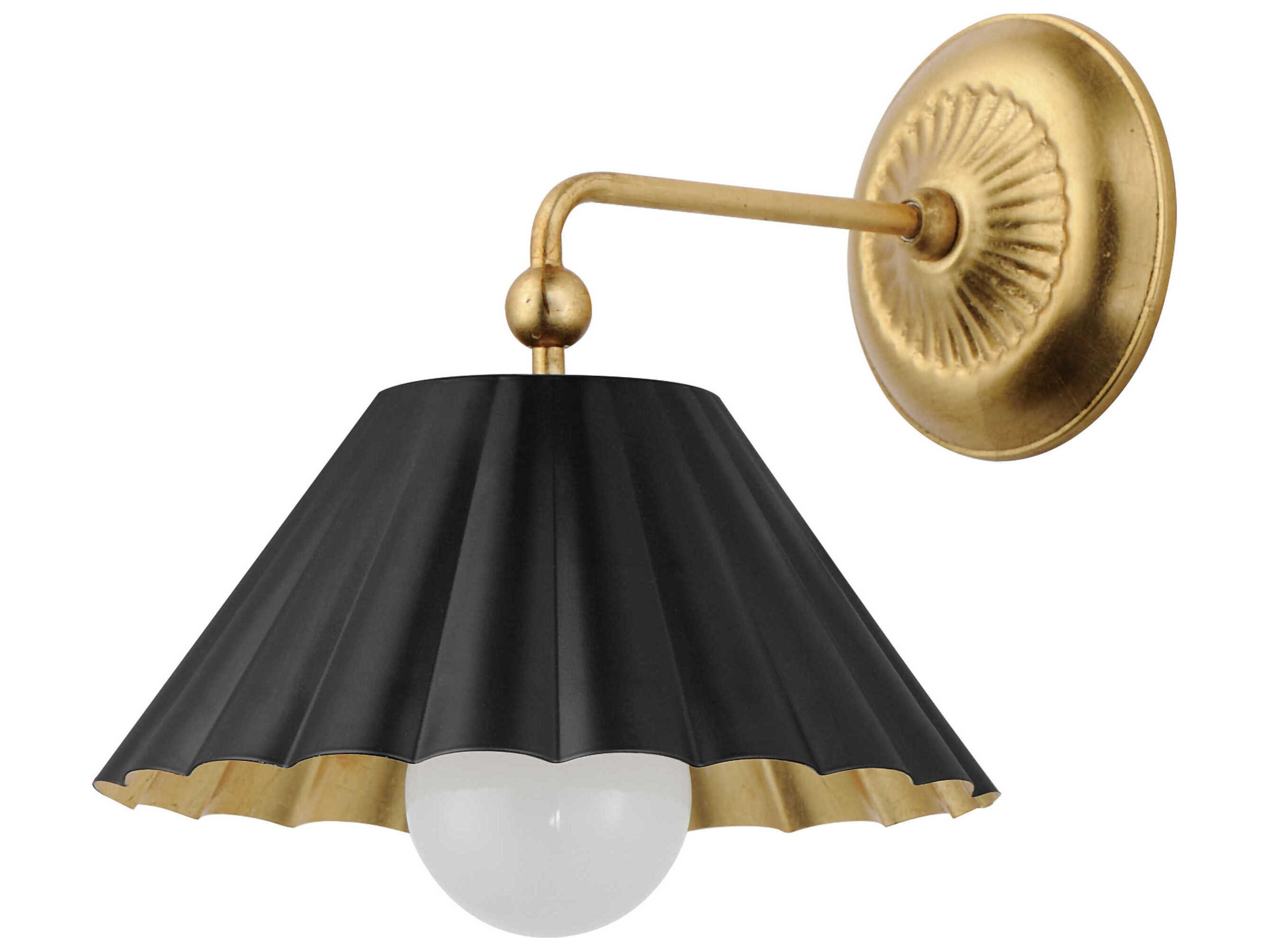 Maxim Lighting Primrose 1-Light Black Gold Leaf Wall Sconce