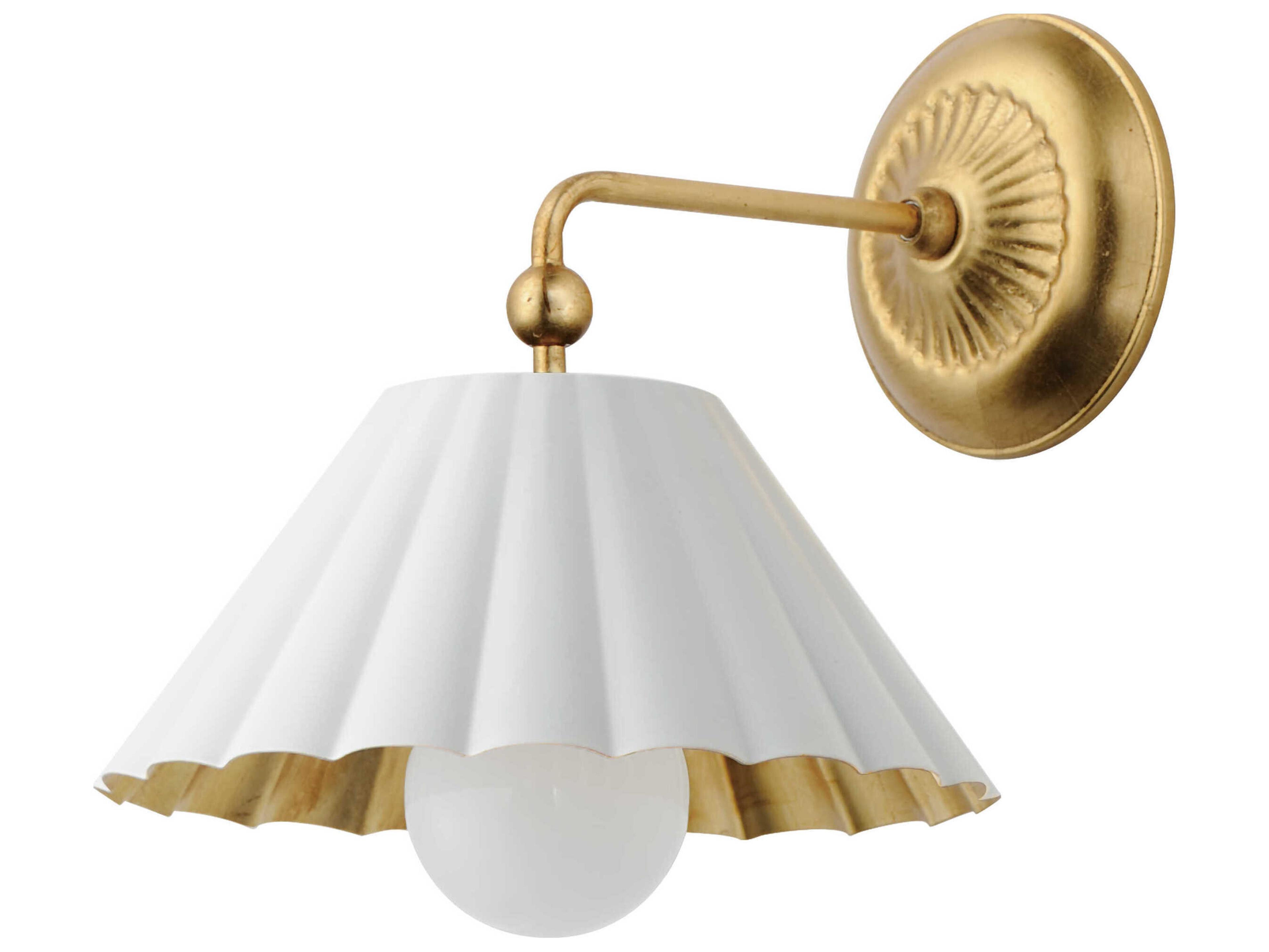 Maxim Lighting Primrose 1-Light Matte White Gold Leaf Wall Sconce