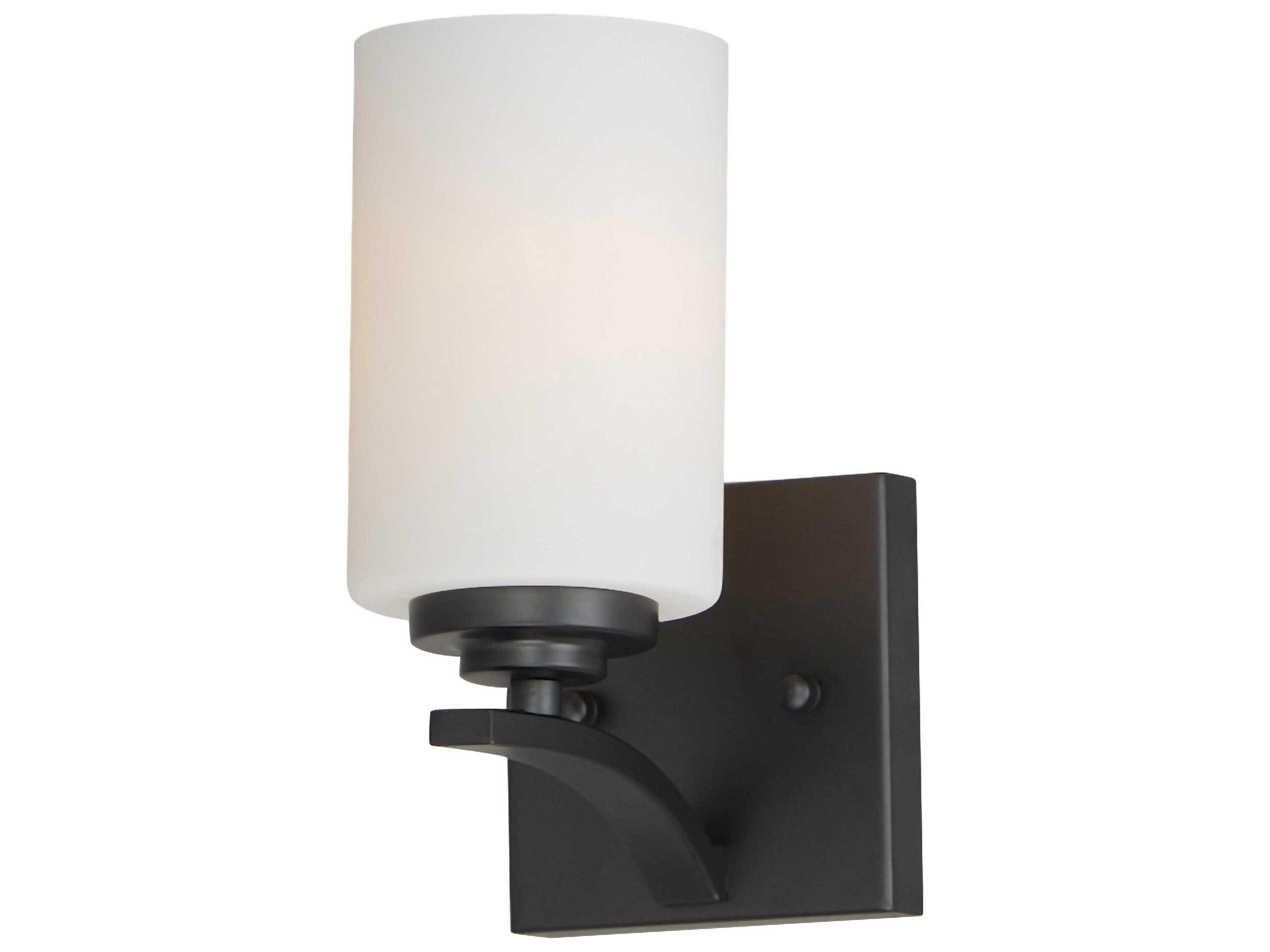Maxim Lighting Deven 1-Light Black Glass Wall Sconce