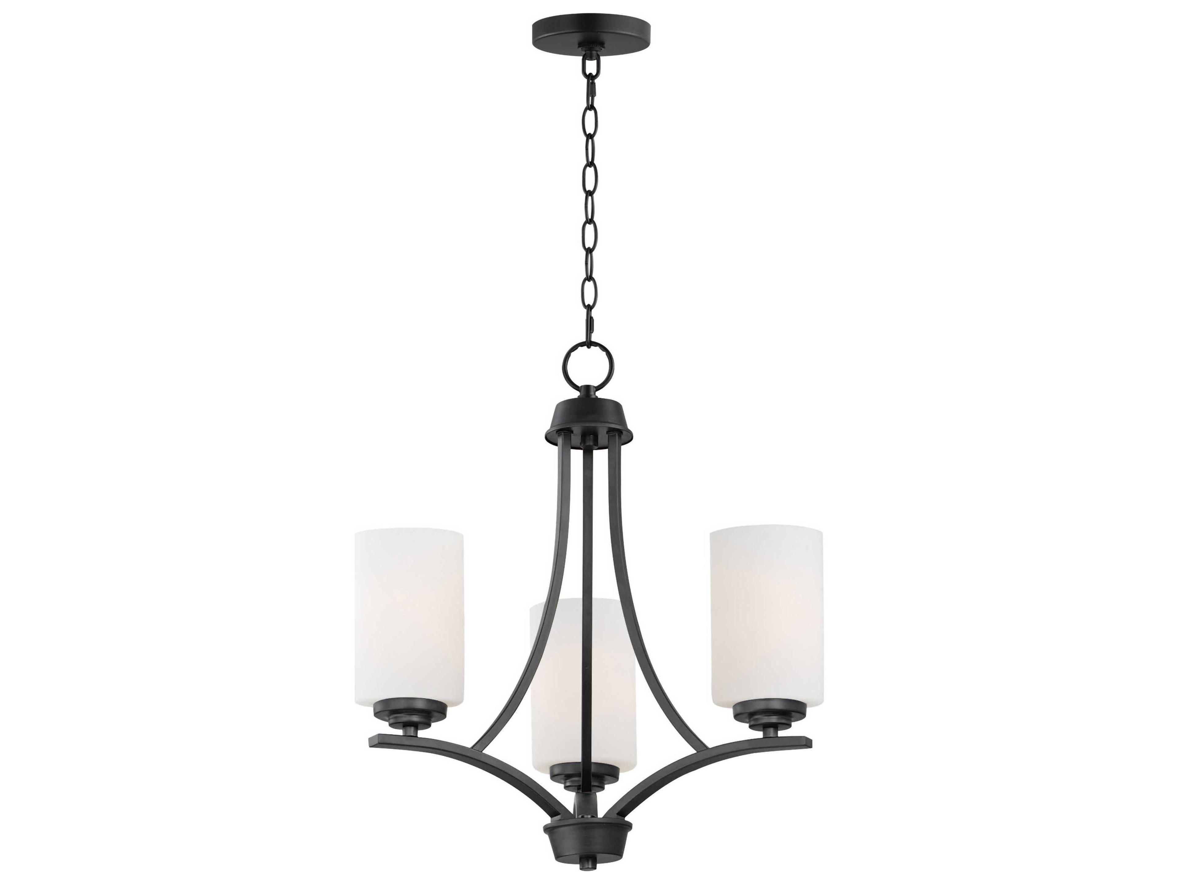 Maxim Lighting Deven 3-Light Black Glass Cylinder Chandelier