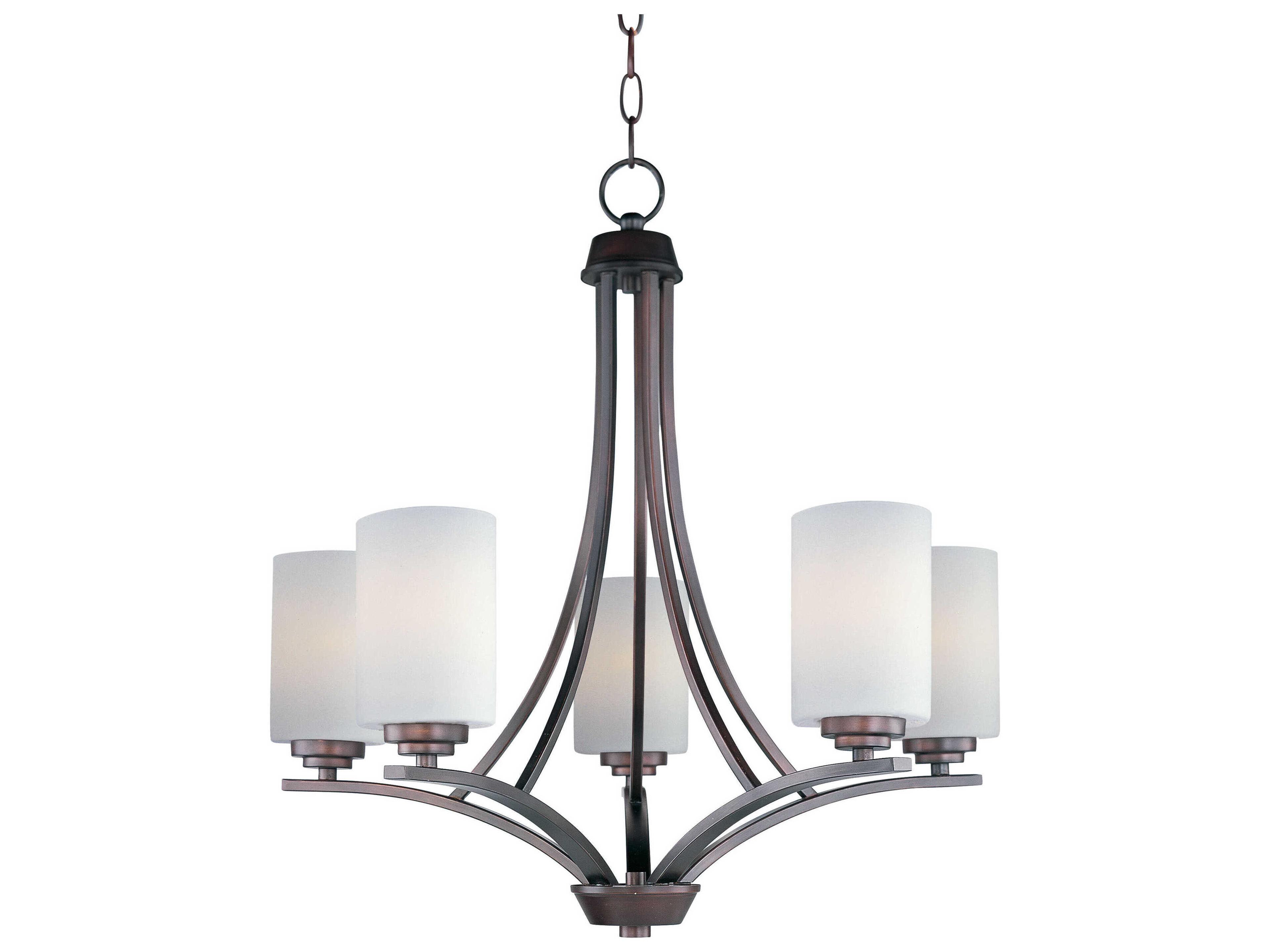 Maxim Lighting Deven 5-Light Oil Rubbed Bronze Glass Cylinder Chandelier