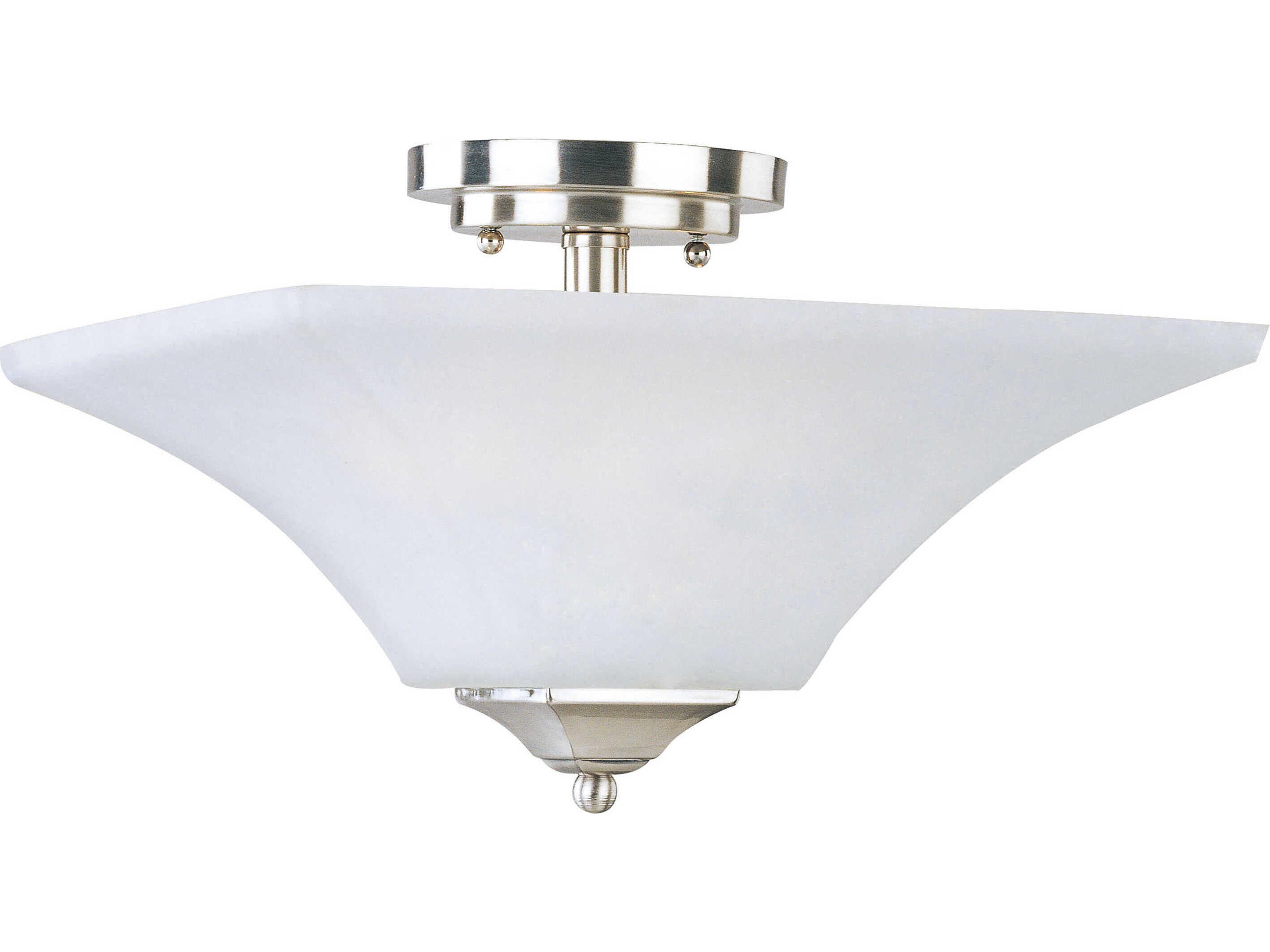 Maxim Lighting Aurora 2-Light Satin Nickel Glass Bell Semi Flush Mount