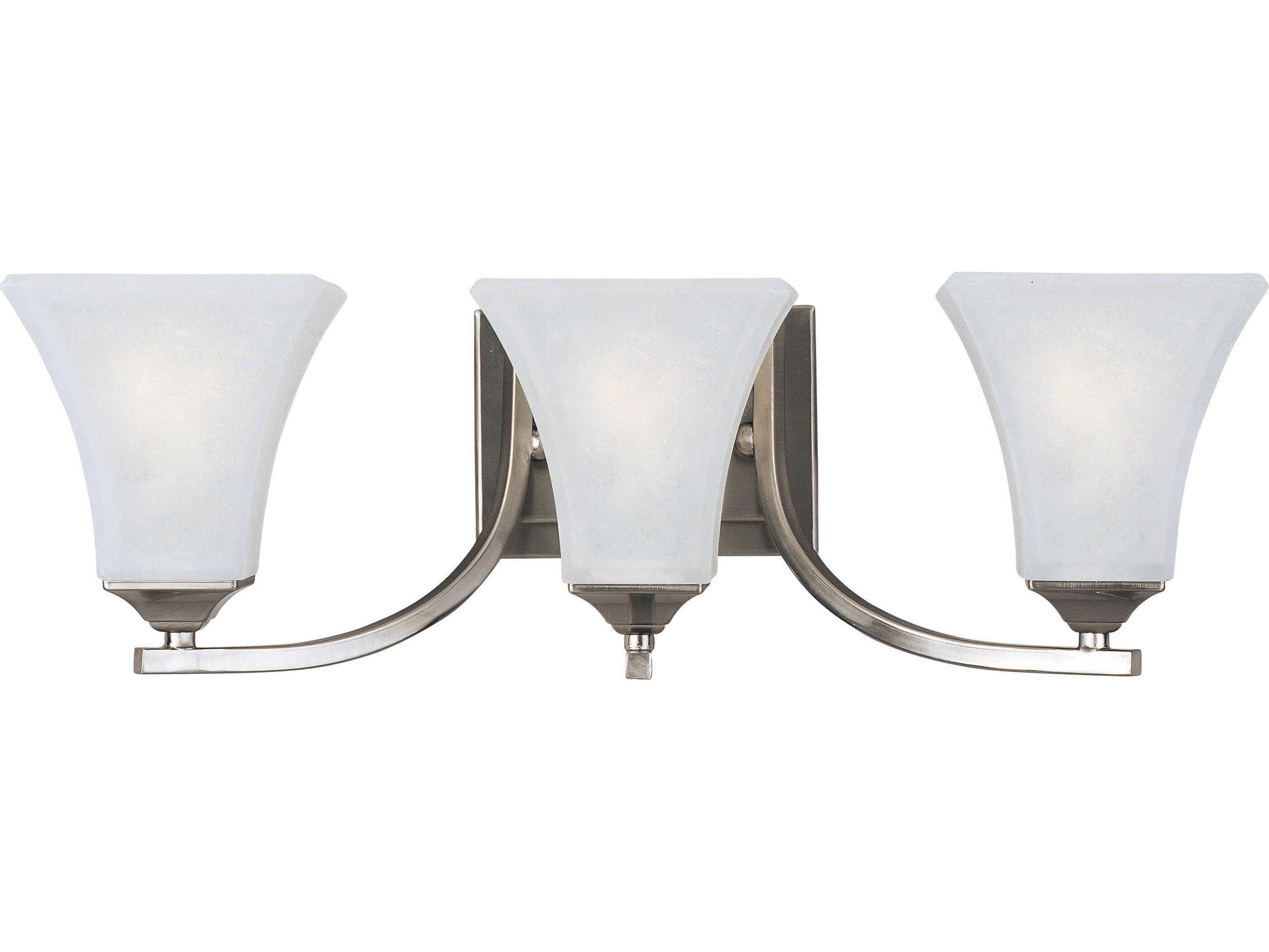 Maxim Lighting Aurora 3-Light Satin Nickel Glass Vanity Light