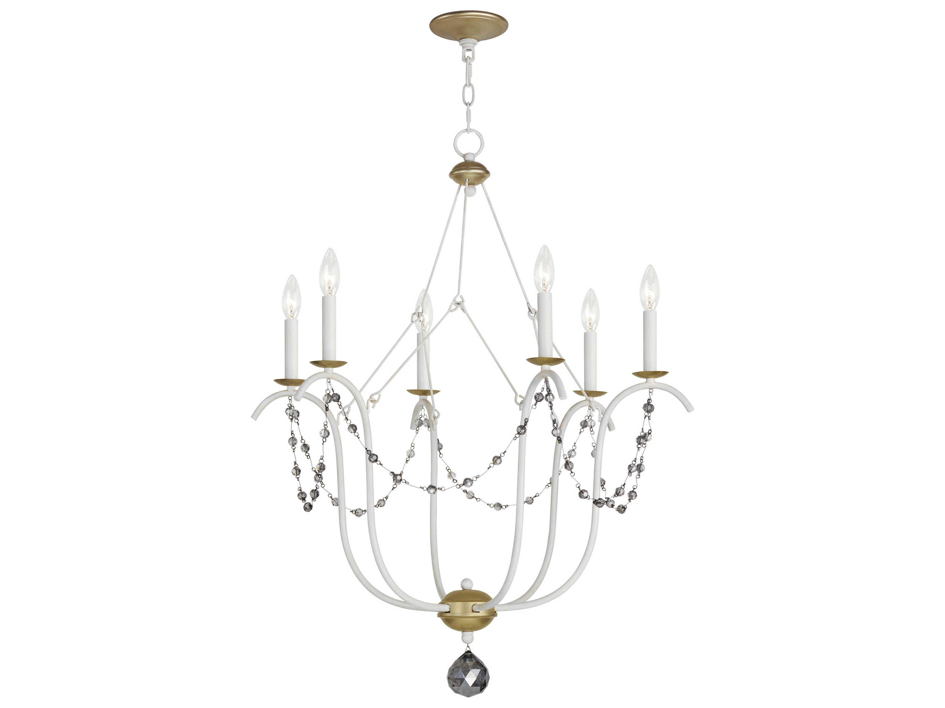Maxim Lighting Formosa 6-Light Ecru Venetian Gold White Glass Candelabra Chandelier
