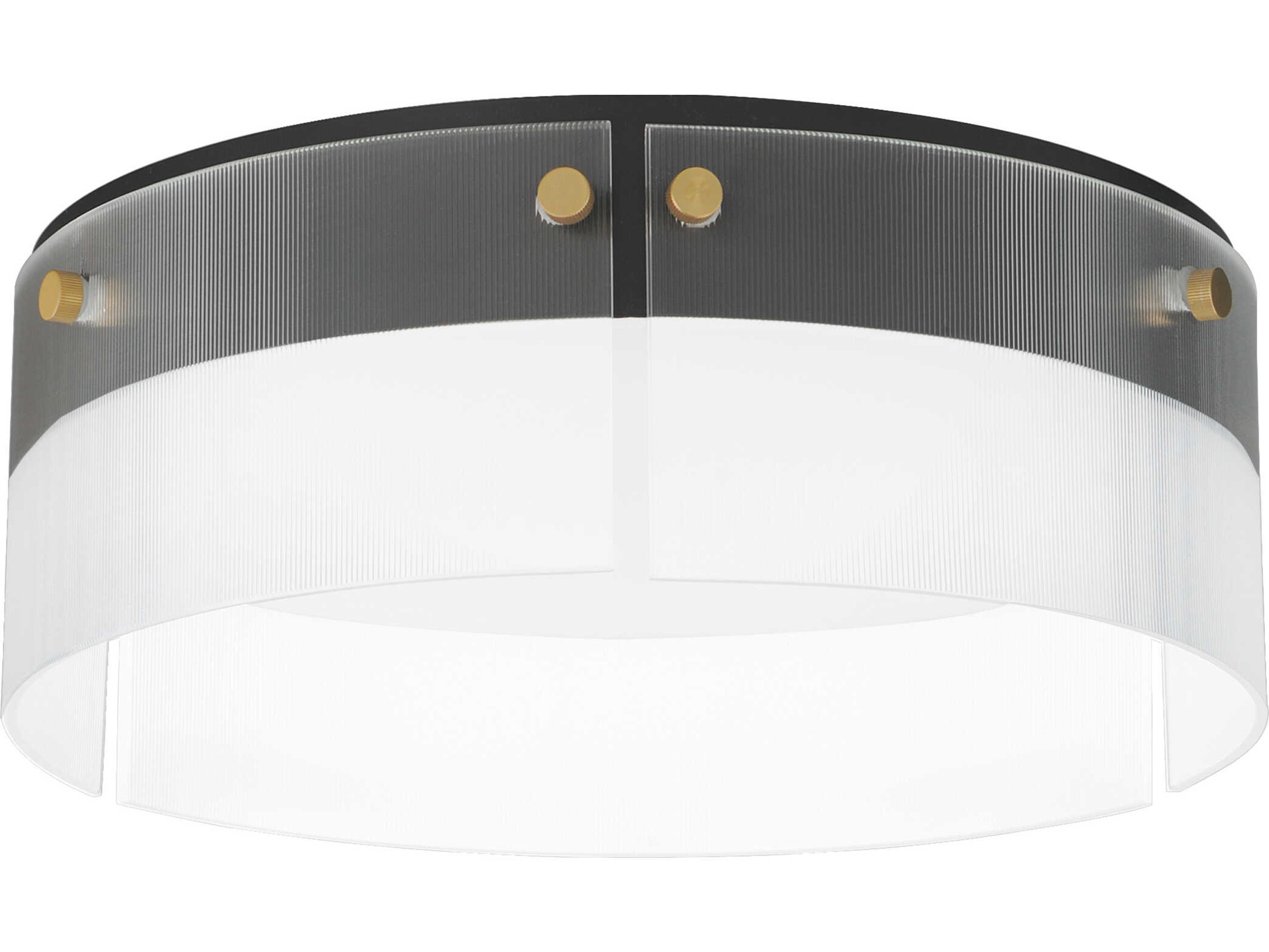 Maxim Lighting Spectre 1-Light Black Natural Aged Brass Drum Flush Mount