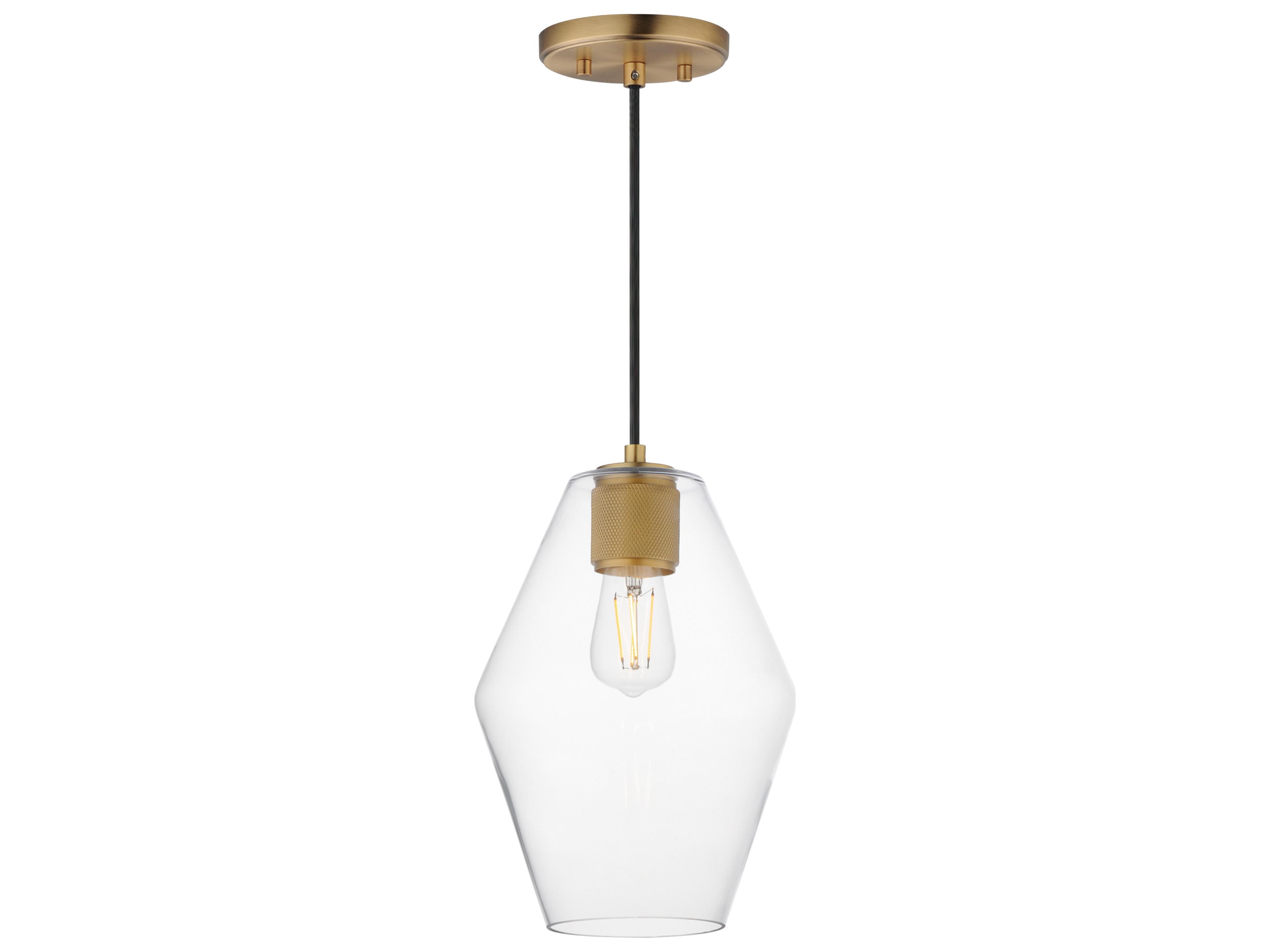 Maxim Lighting Geode 1-Light Natural Aged Brass Mini Pendant