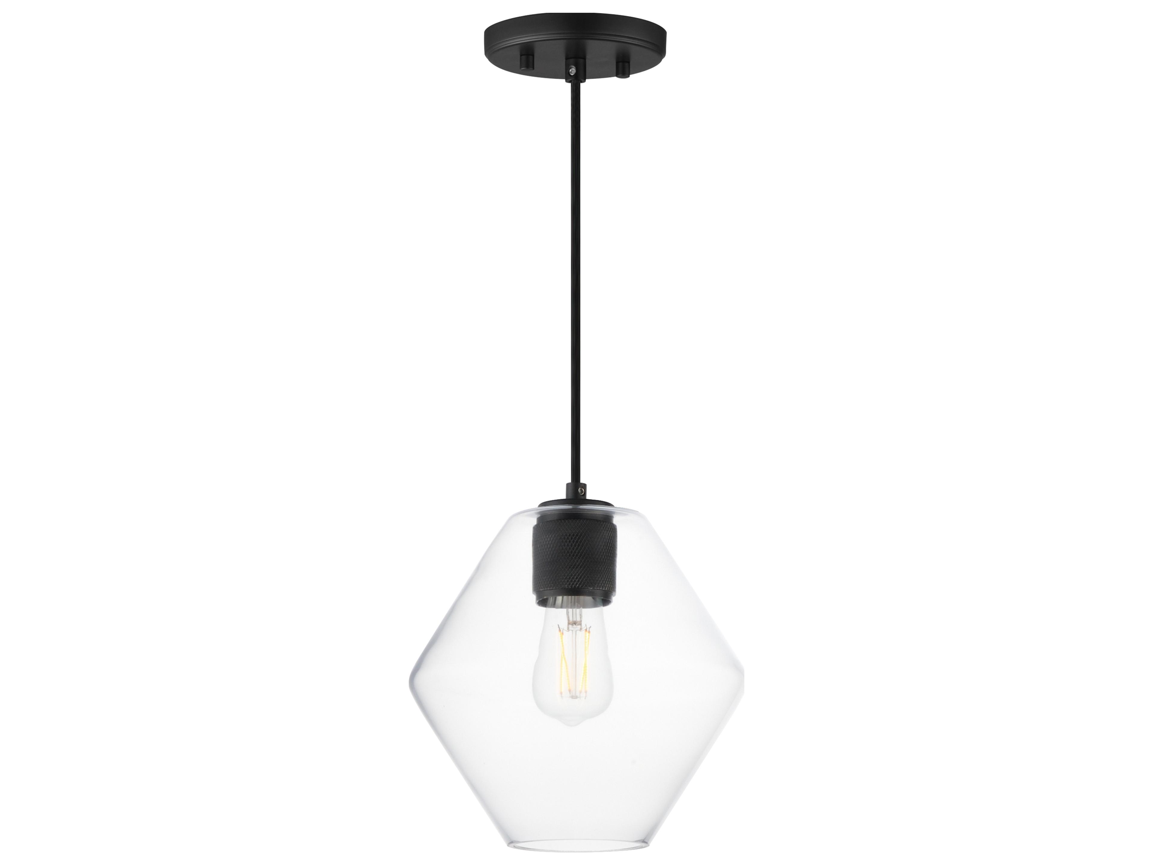 Maxim Lighting Geode 1-Light Black Mini Pendant