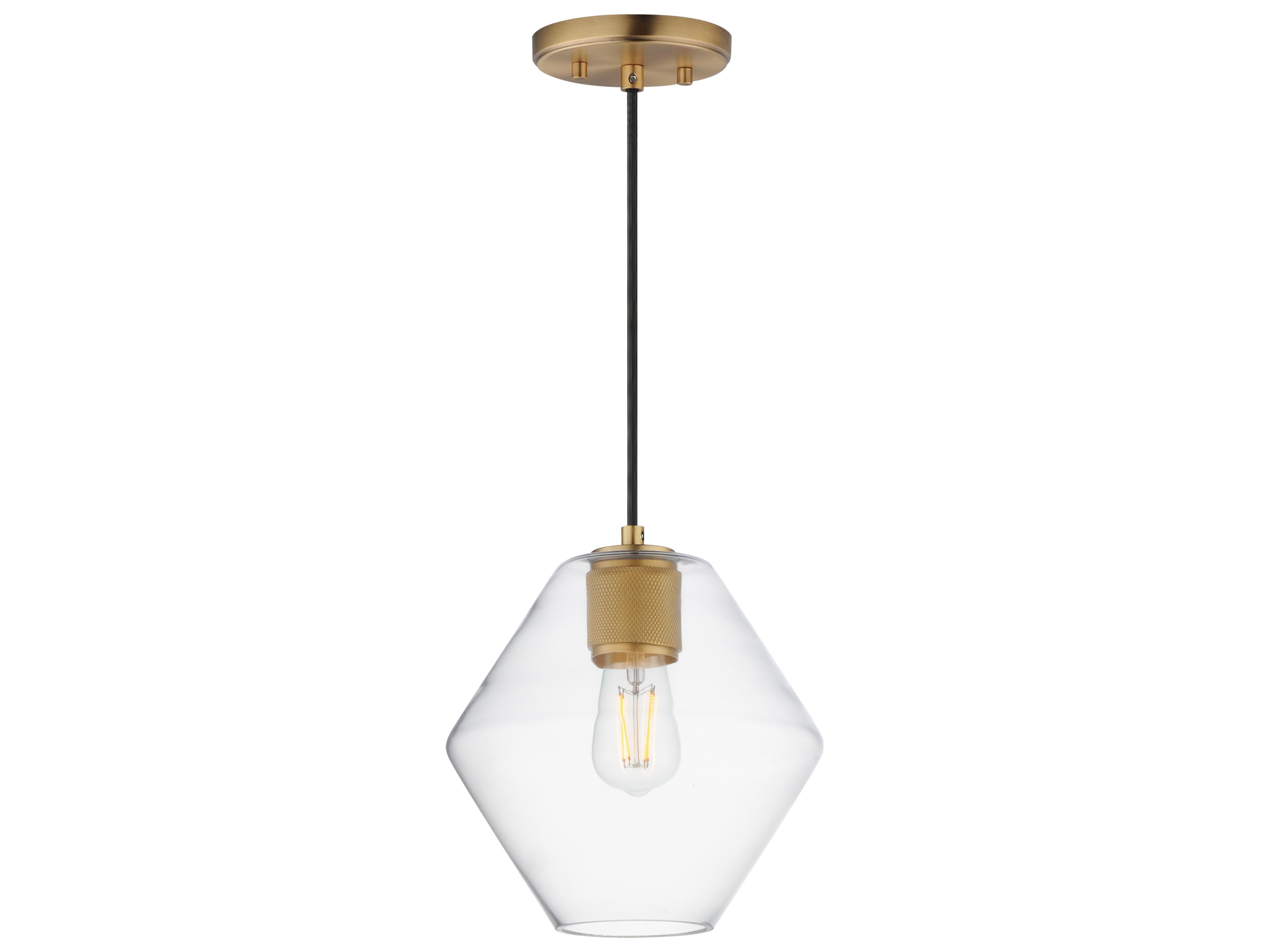 Maxim Lighting Geode 1-Light Natural Aged Brass Mini Pendant