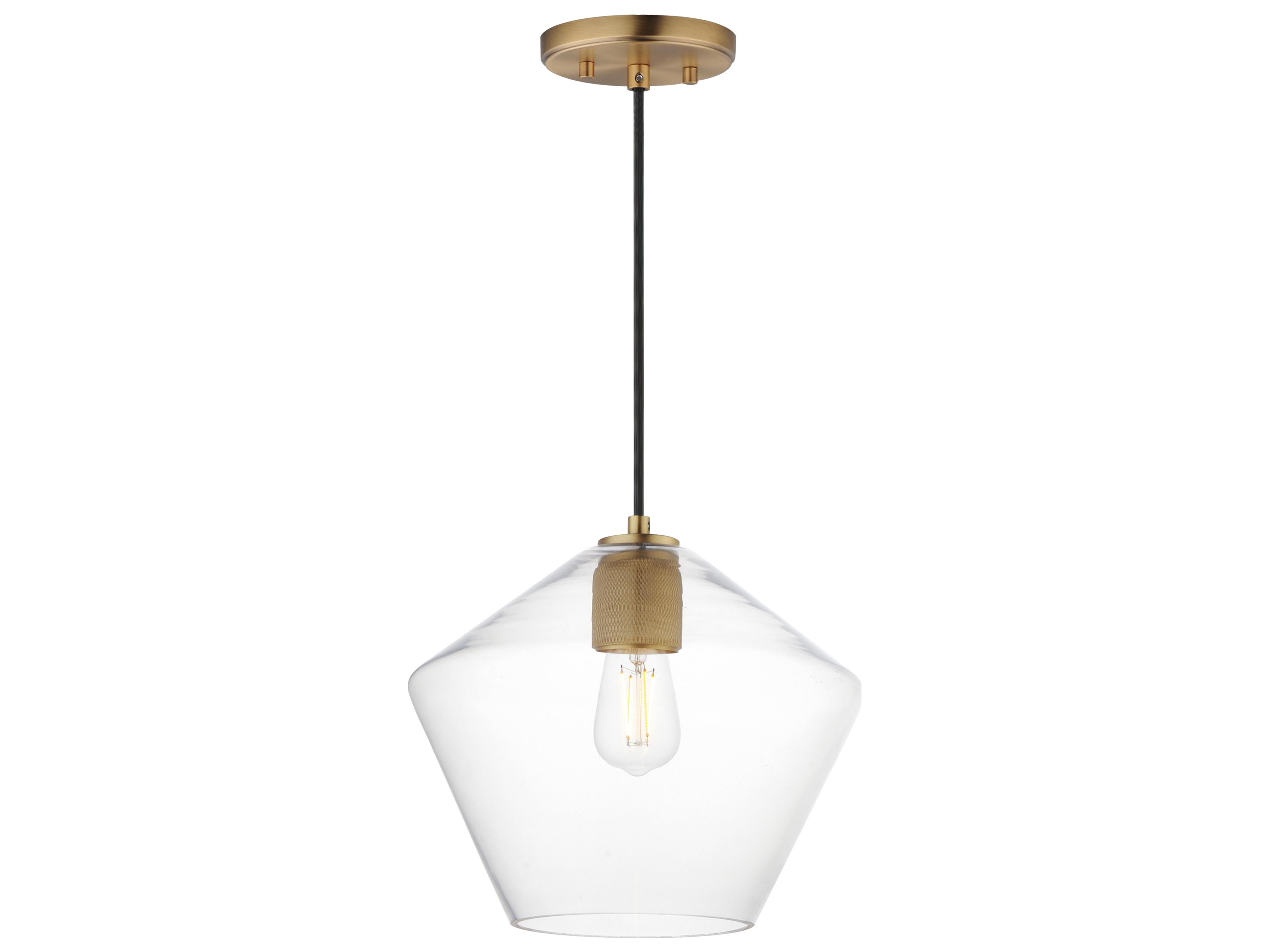 Maxim Lighting Geode 1-Light Natural Aged Brass Mini Pendant