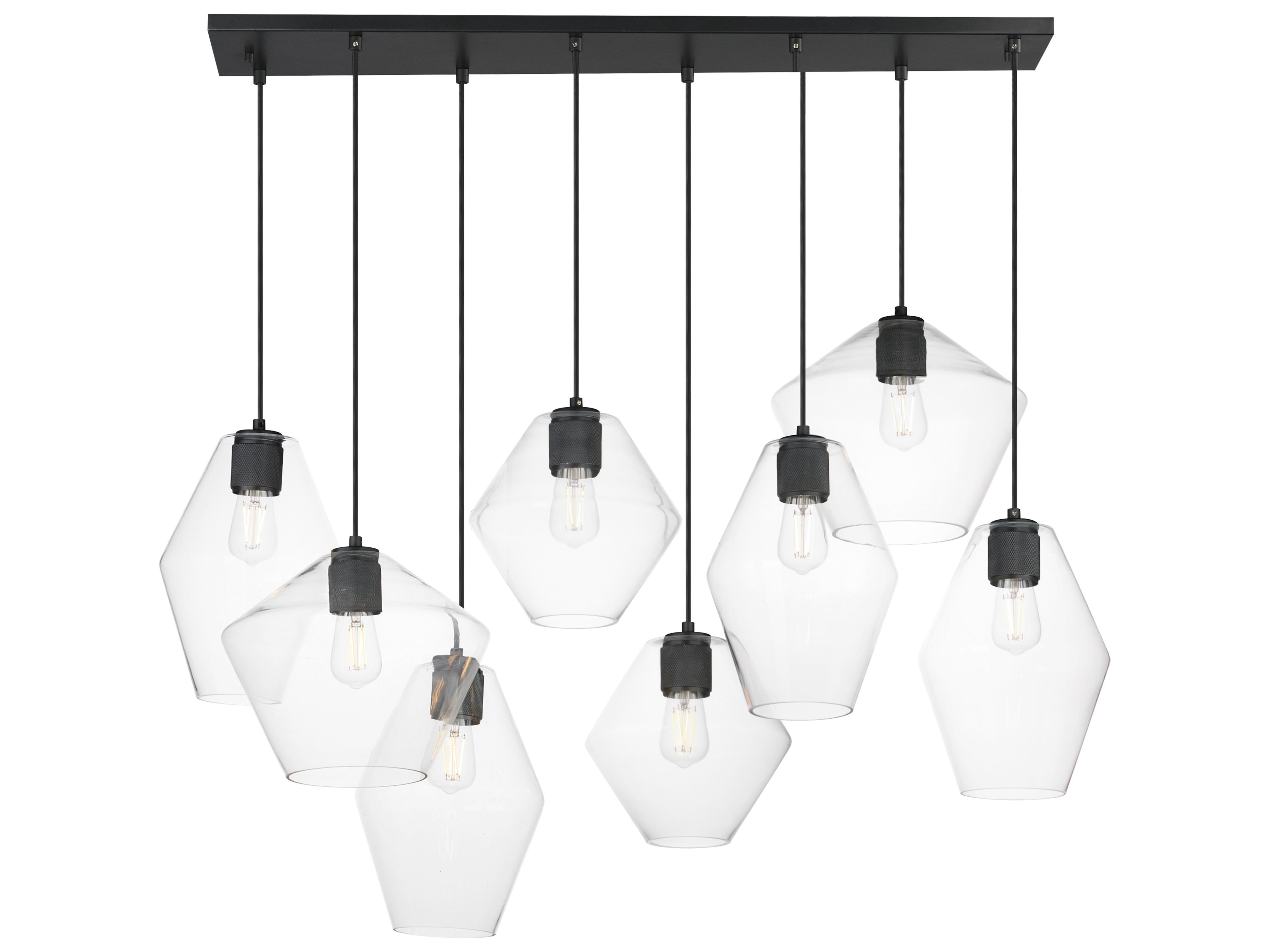Maxim Lighting Geode 8-Light Black Geometric Island Pendant