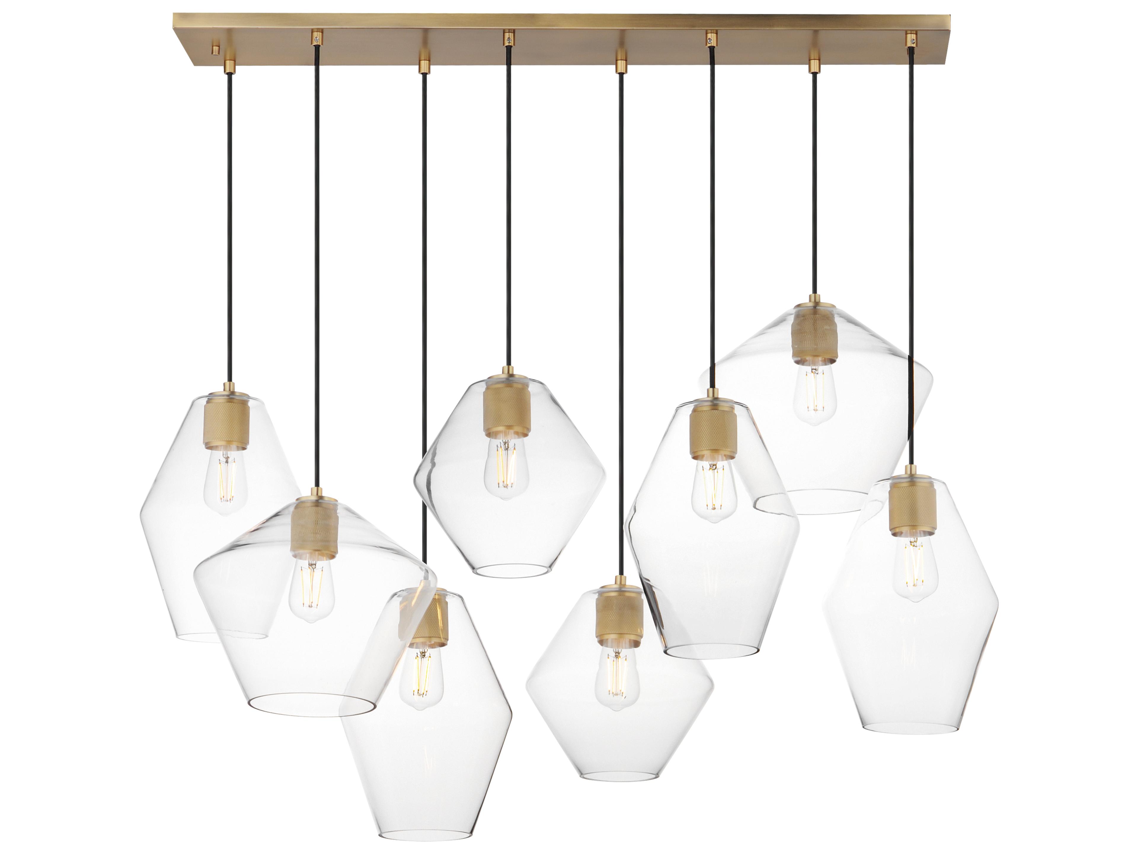 Maxim Lighting Geode 8-Light Natural Aged Brass Geometric Island Pendant