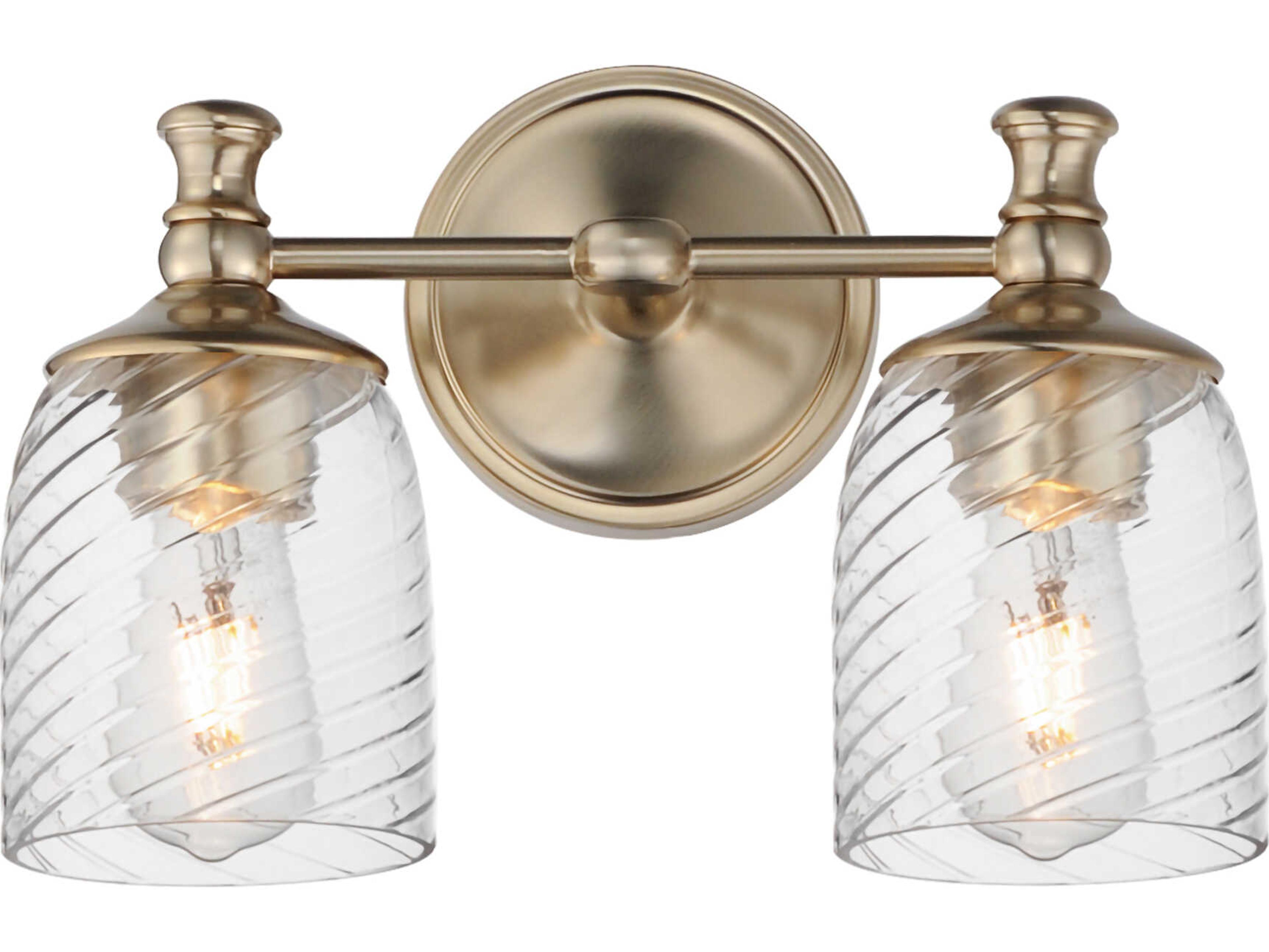 Maxim Lighting Swirl 2-Light Satin Champagne Brass Traditional Vanity Light