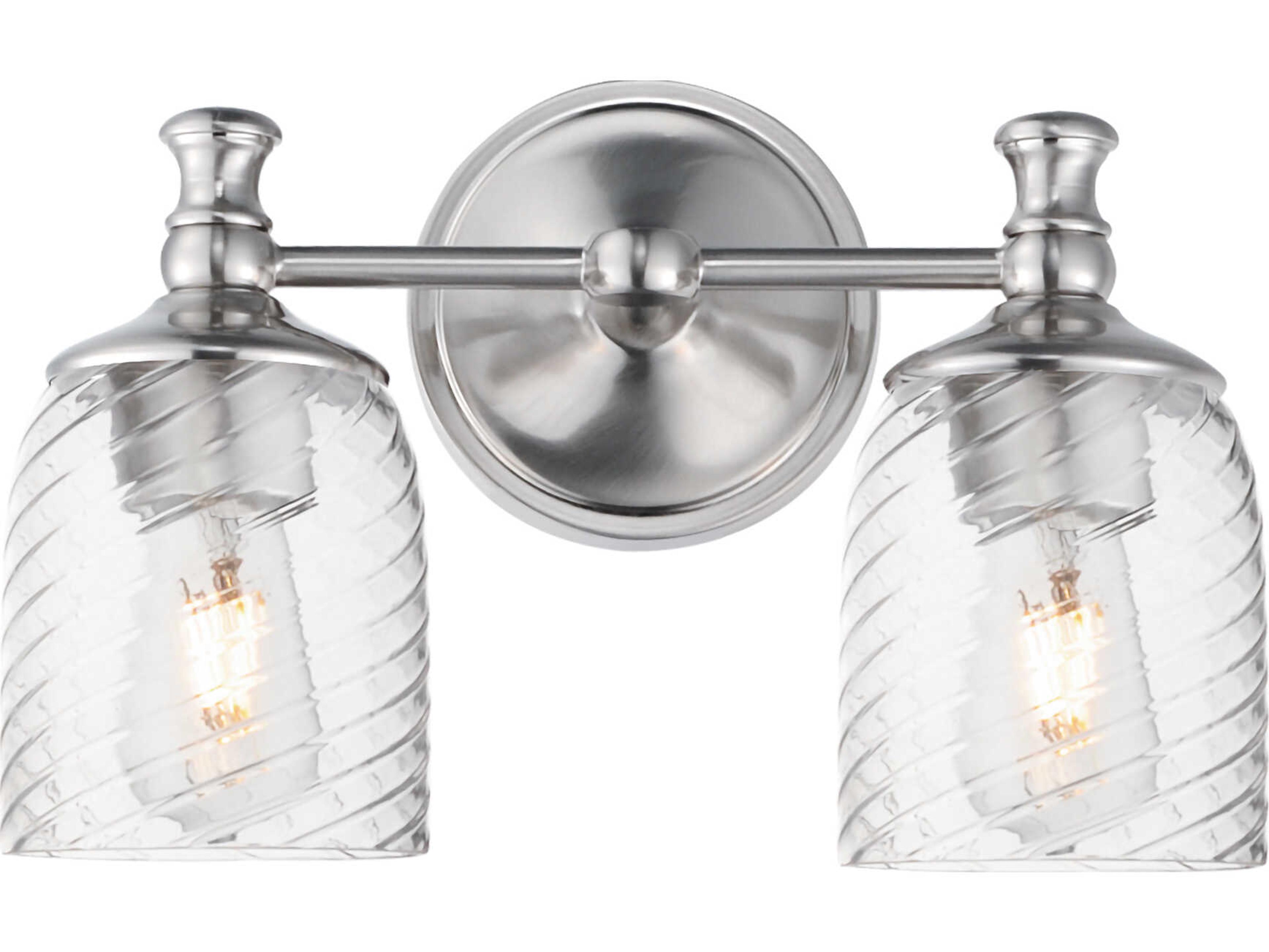 Maxim Lighting Swirl 2-Light Satin Nickel Traditional Vanity Light