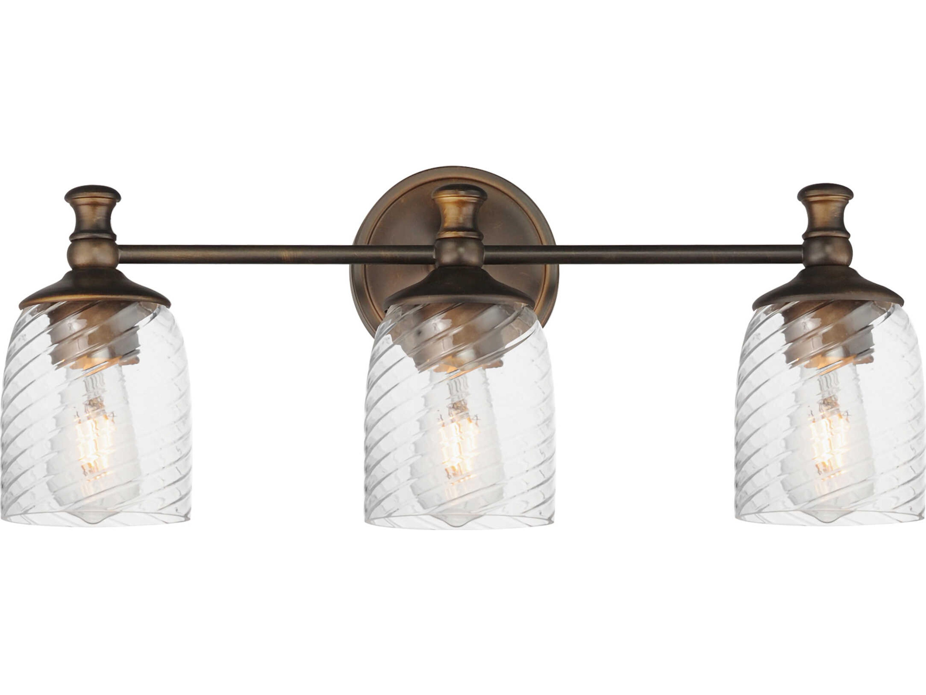 Maxim Lighting Swirl 3-Light Antique Bronze Traditional Vanity Light