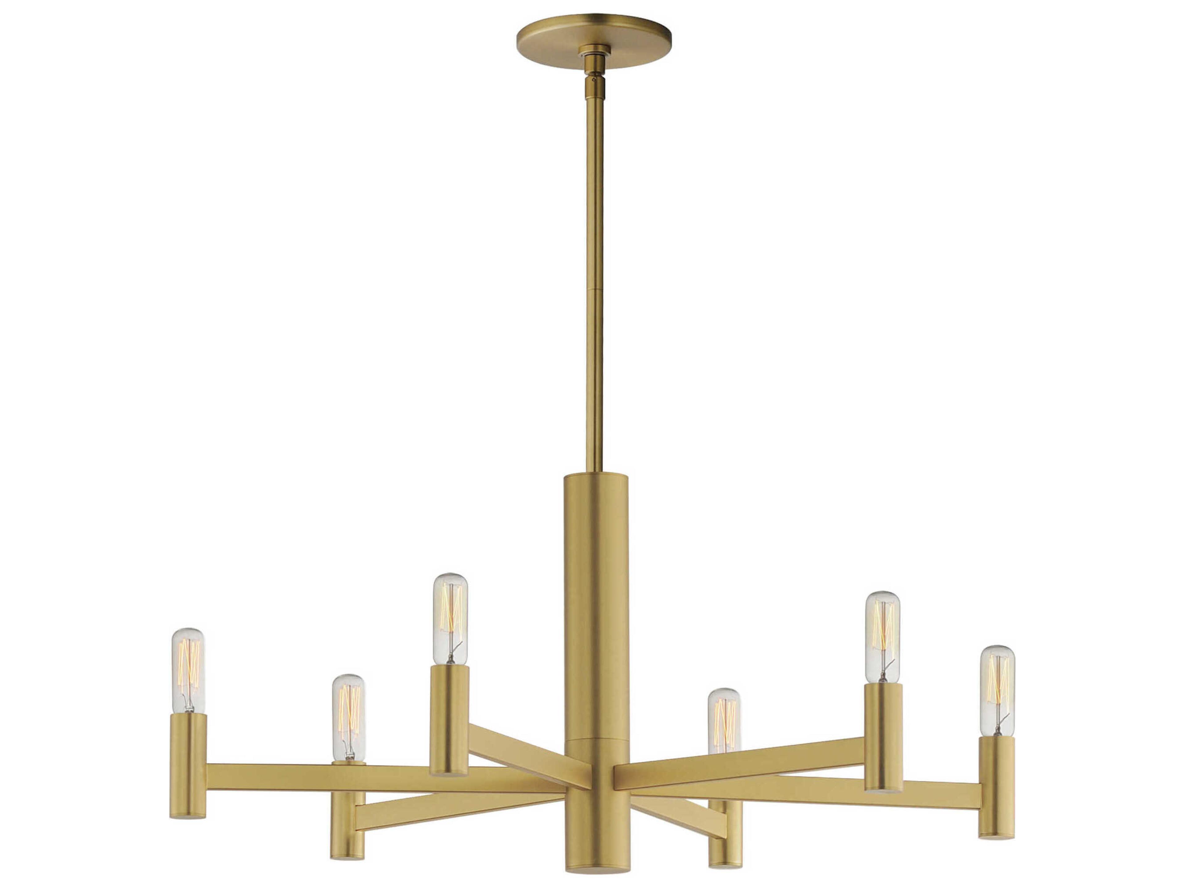 Maxim Lighting Emana 6-Light Natural Aged Brass Candelabra Chandelier