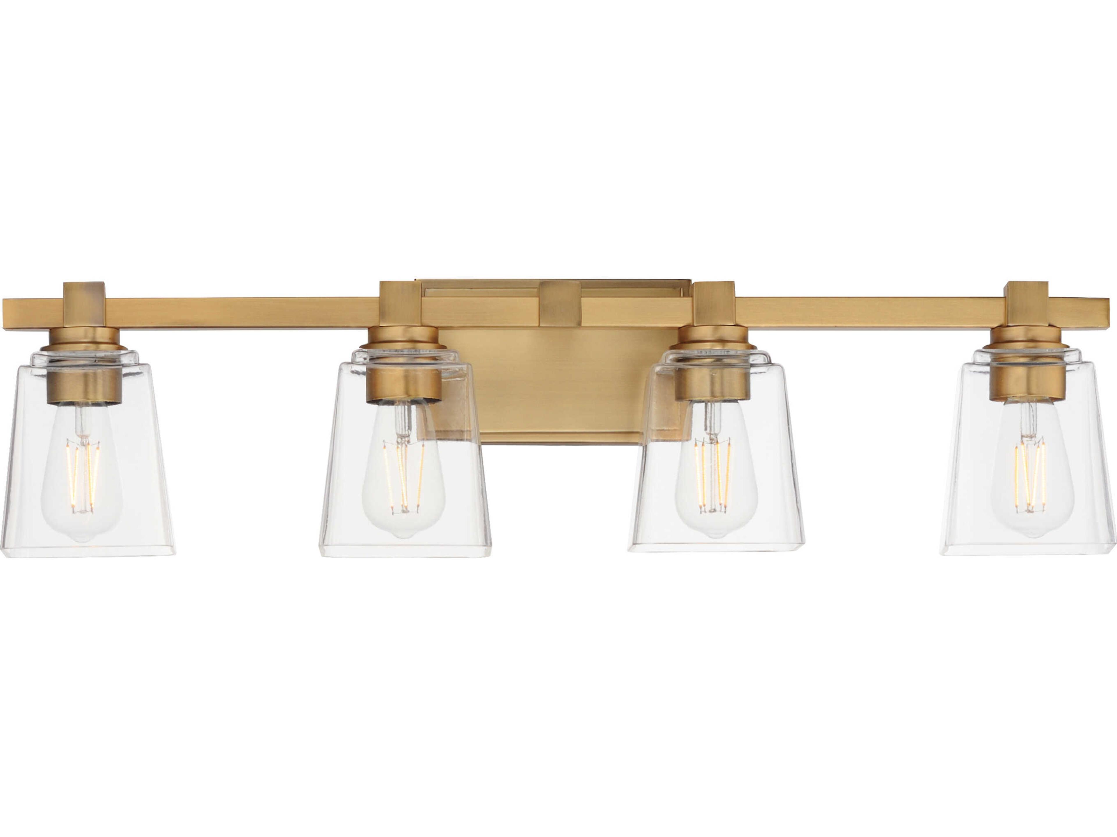 Maxim Lighting Cubos 4-Light Natural Aged Brass Vanity Light