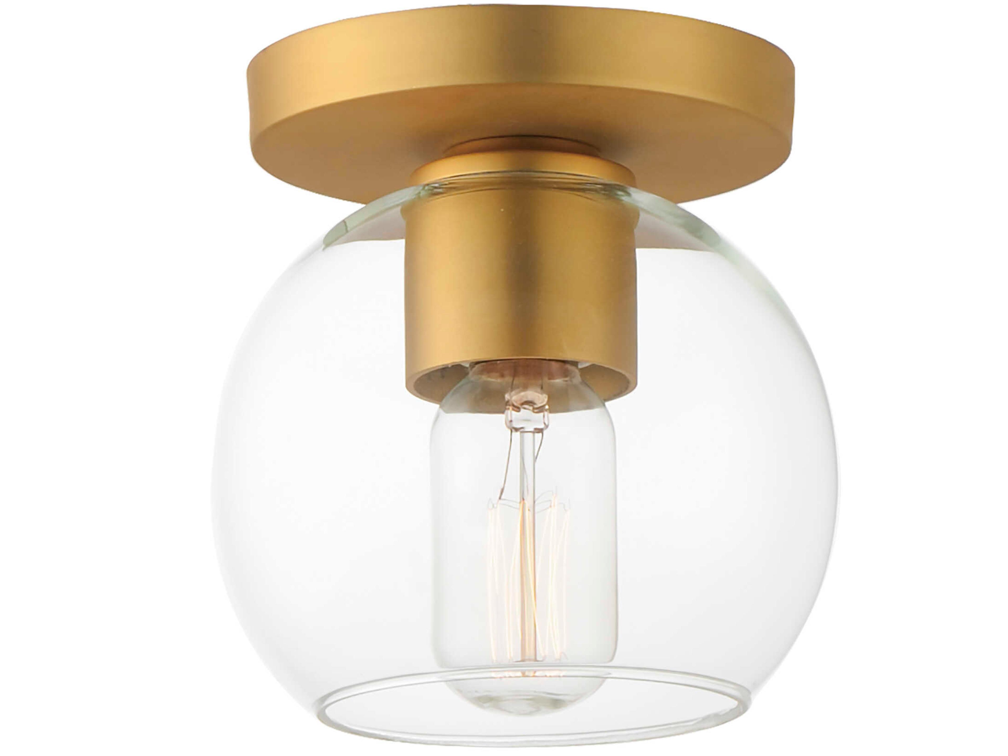 Maxim Lighting Knox 1-Light Natural Aged Brass Globe Flush Mount