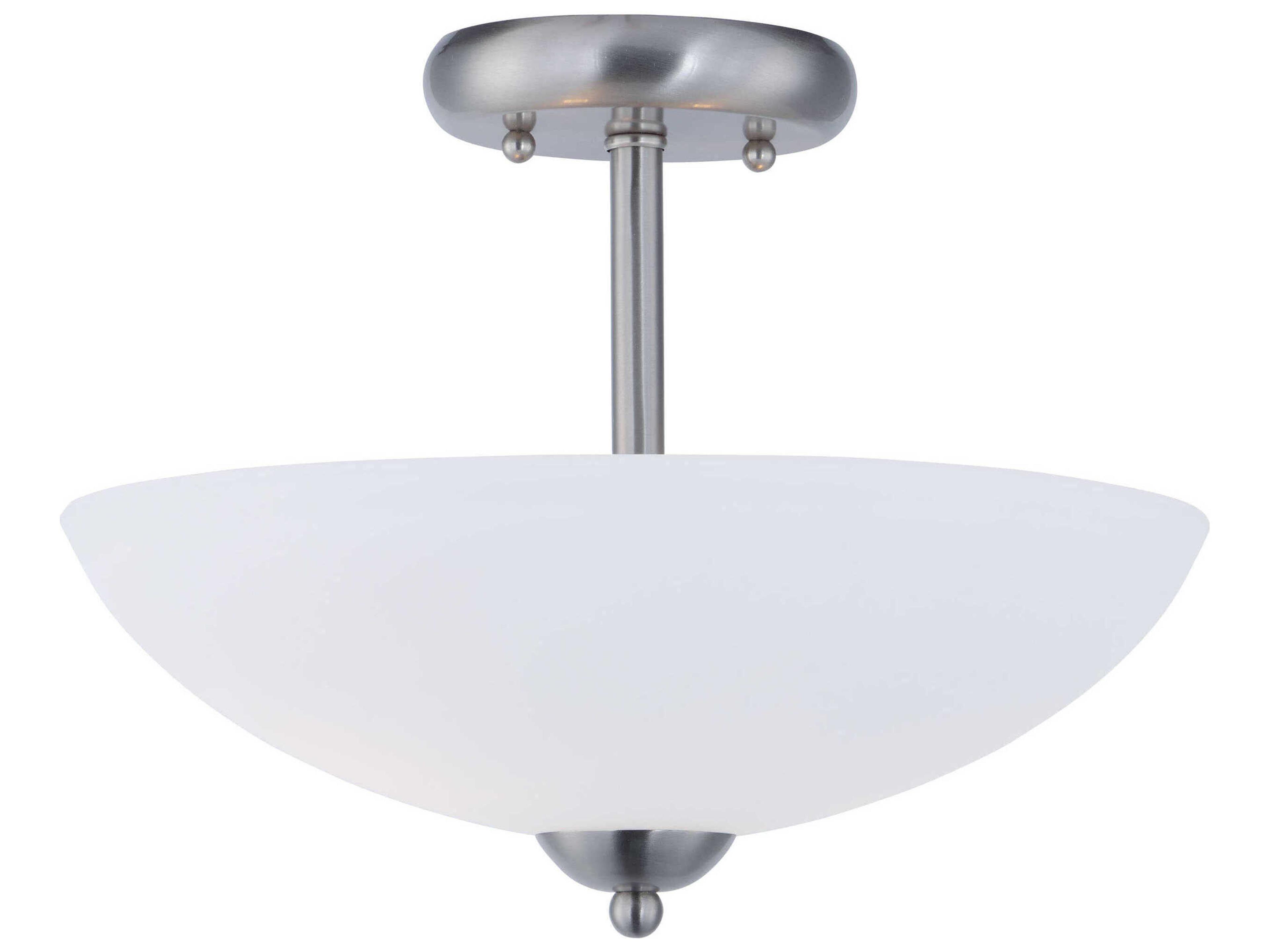 Maxim Lighting Taylor Satin Nickel Glass Bowl Semi Flush Mount