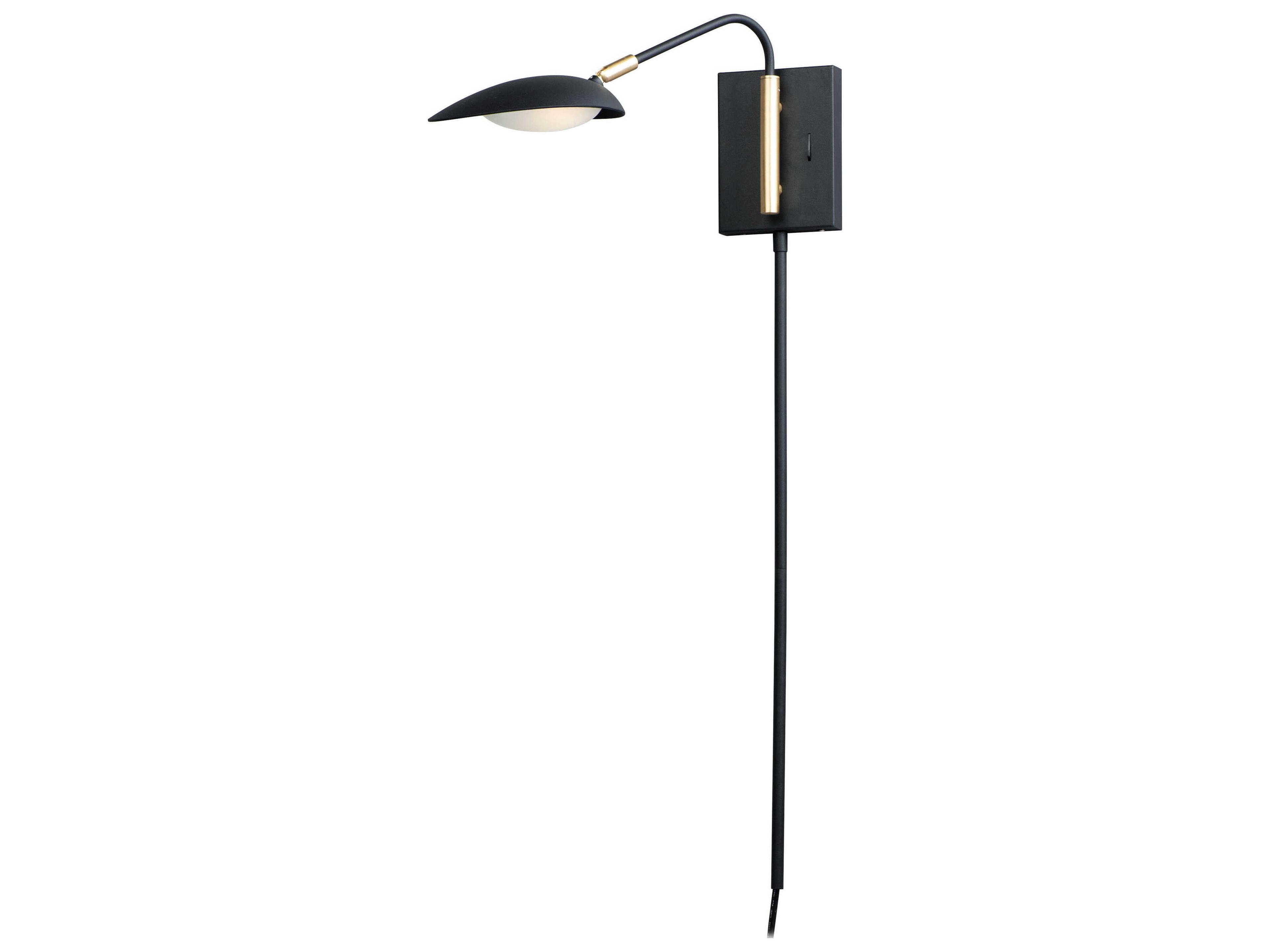 Maxim Lighting Scan 1-Light Black Satin Brass LED Wall Sconce