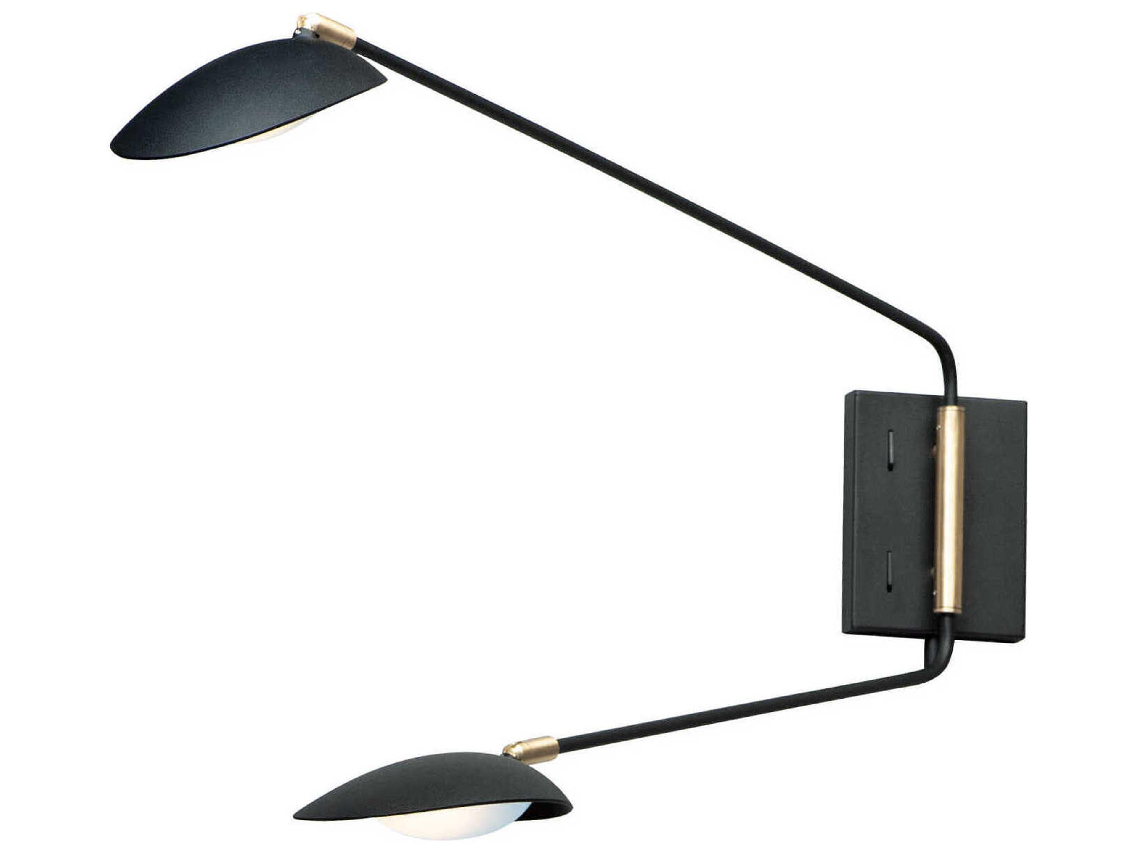 Maxim Lighting Scan 2-Light Black Satin Brass LED Wall Sconce