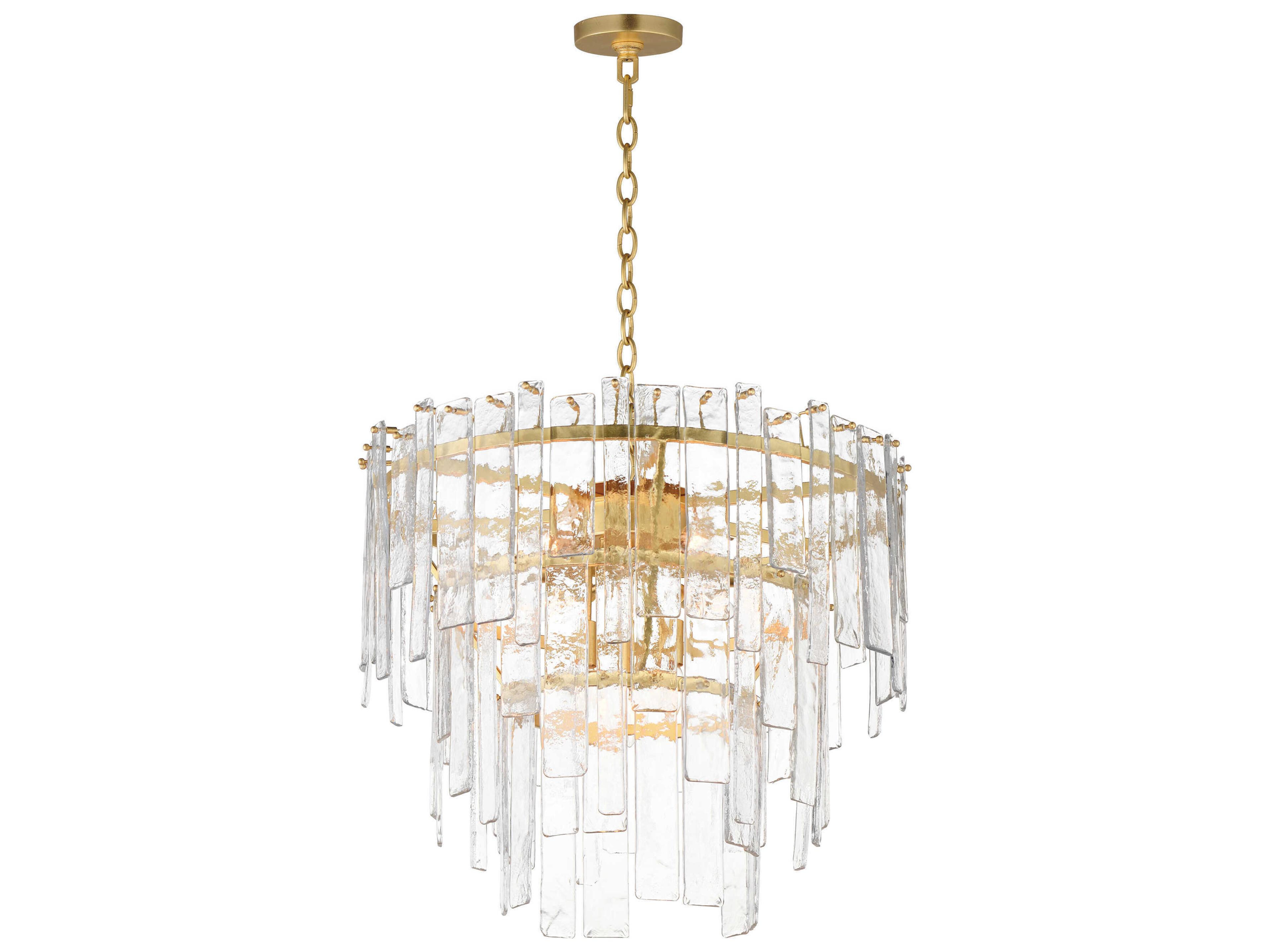Maxim Lighting Warren 9-Light Gold Leaf Tiered Chandelier