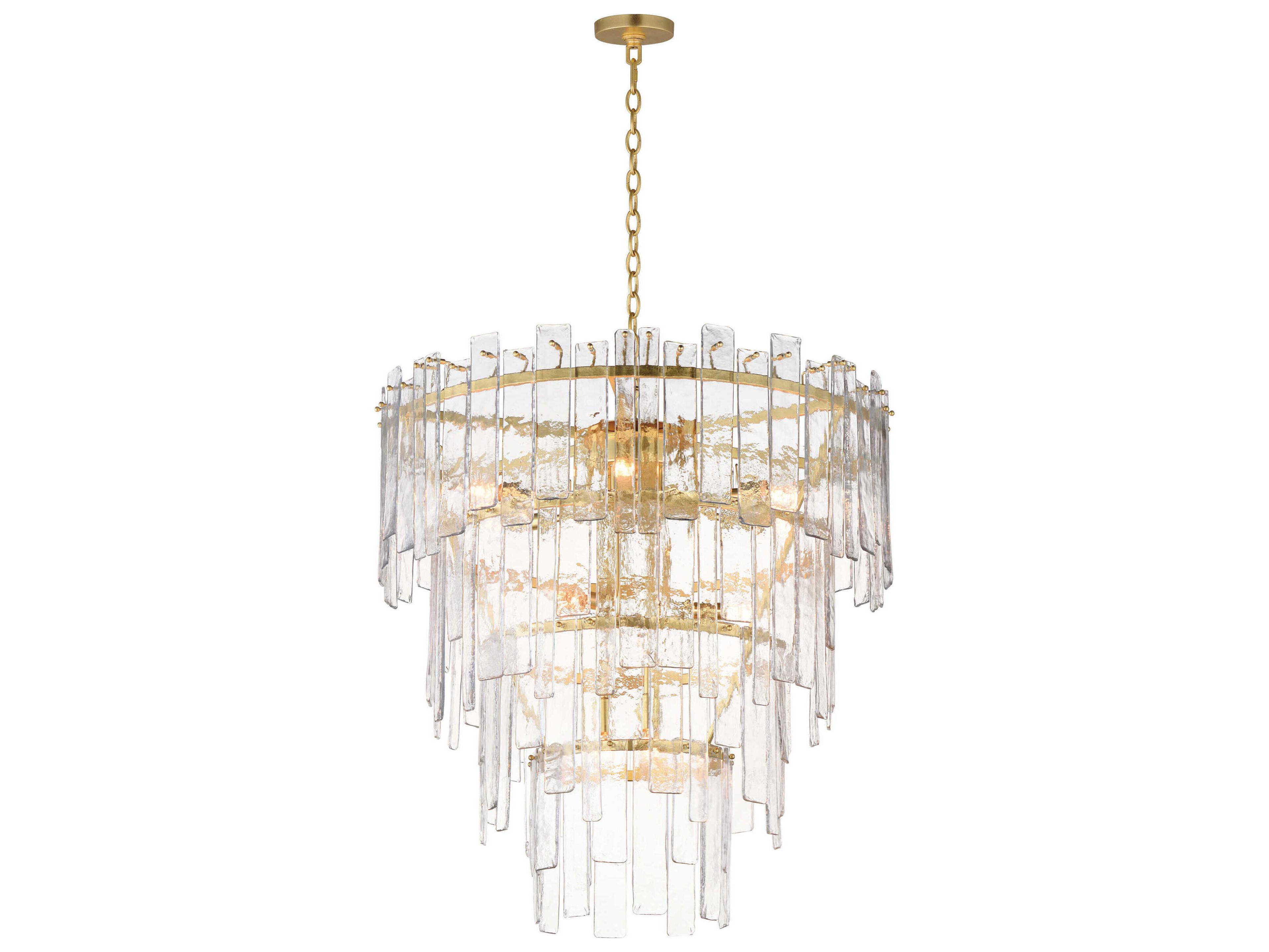 Maxim Lighting Warren 12-Light Gold Leaf Tiered Chandelier