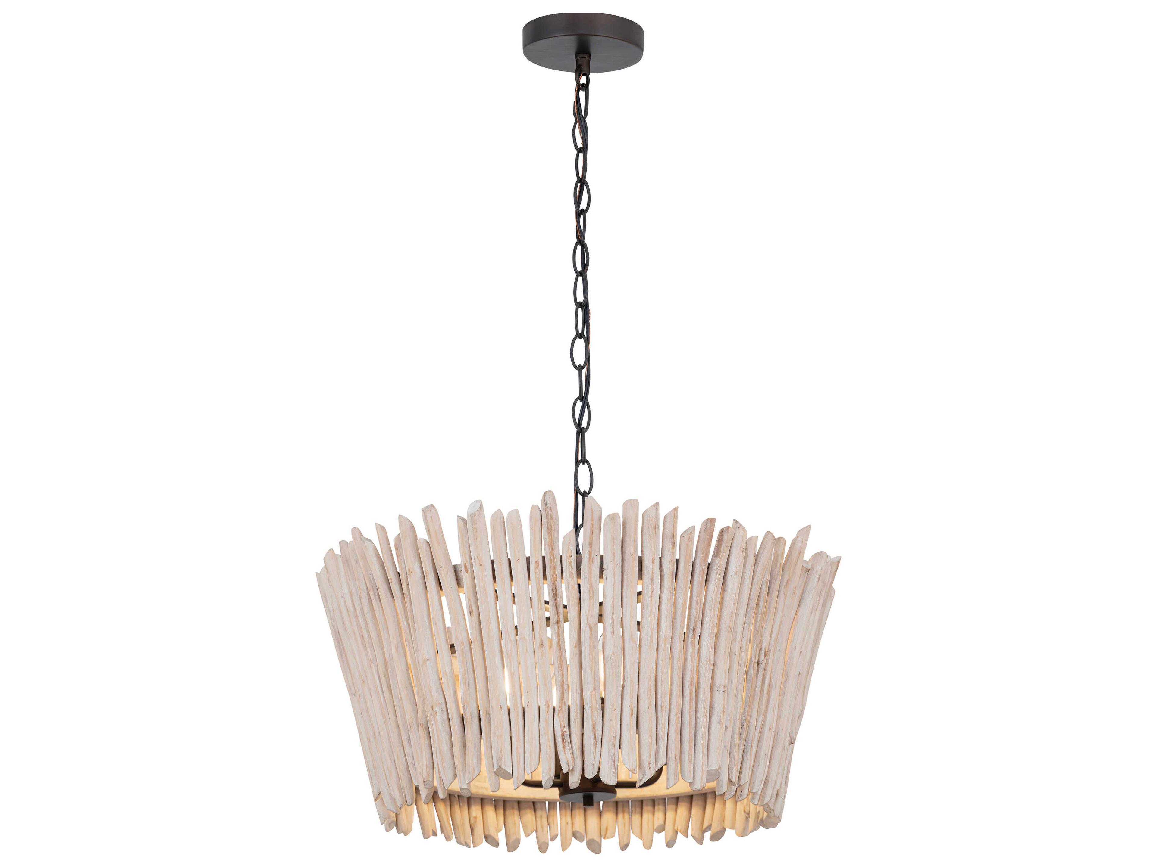 Maxim Lighting Baywood 4-Light Textured Bronze Drum Pendant
