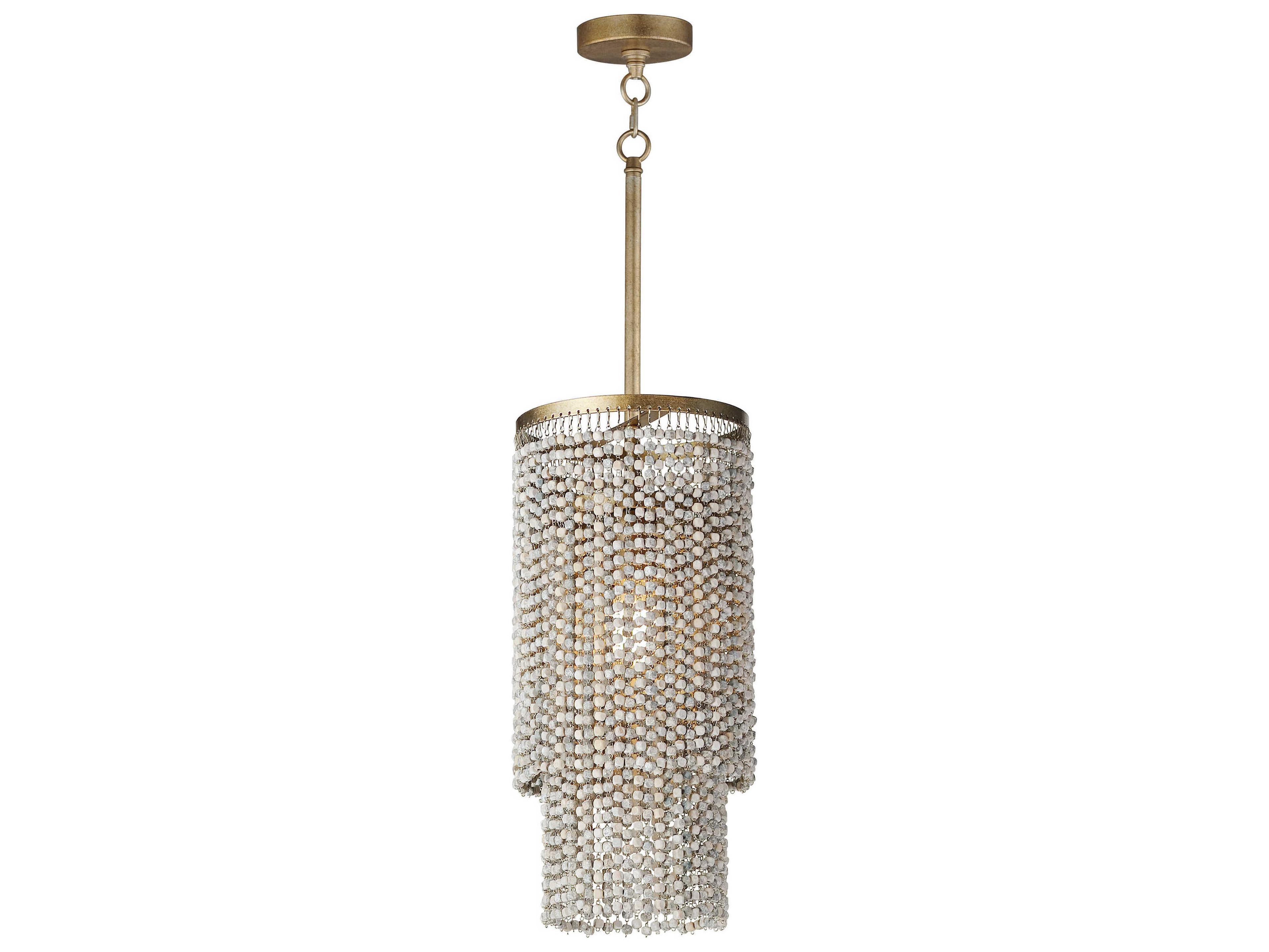 Maxim Lighting Fontaine 1-Light Golden Silver Cylinder Mini Pendant