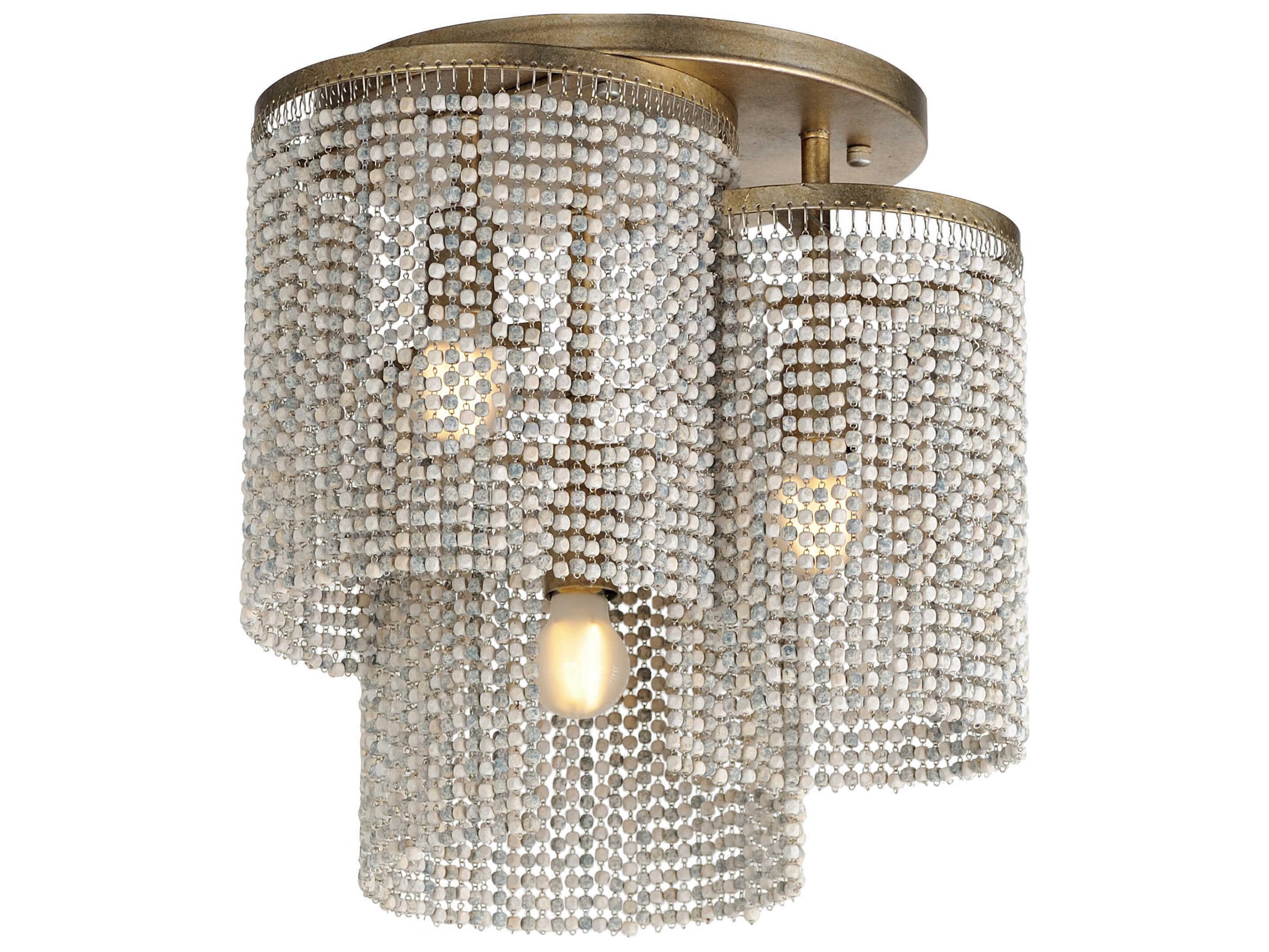Maxim Lighting Fontaine 3-Light Golden Silver Flush Mount