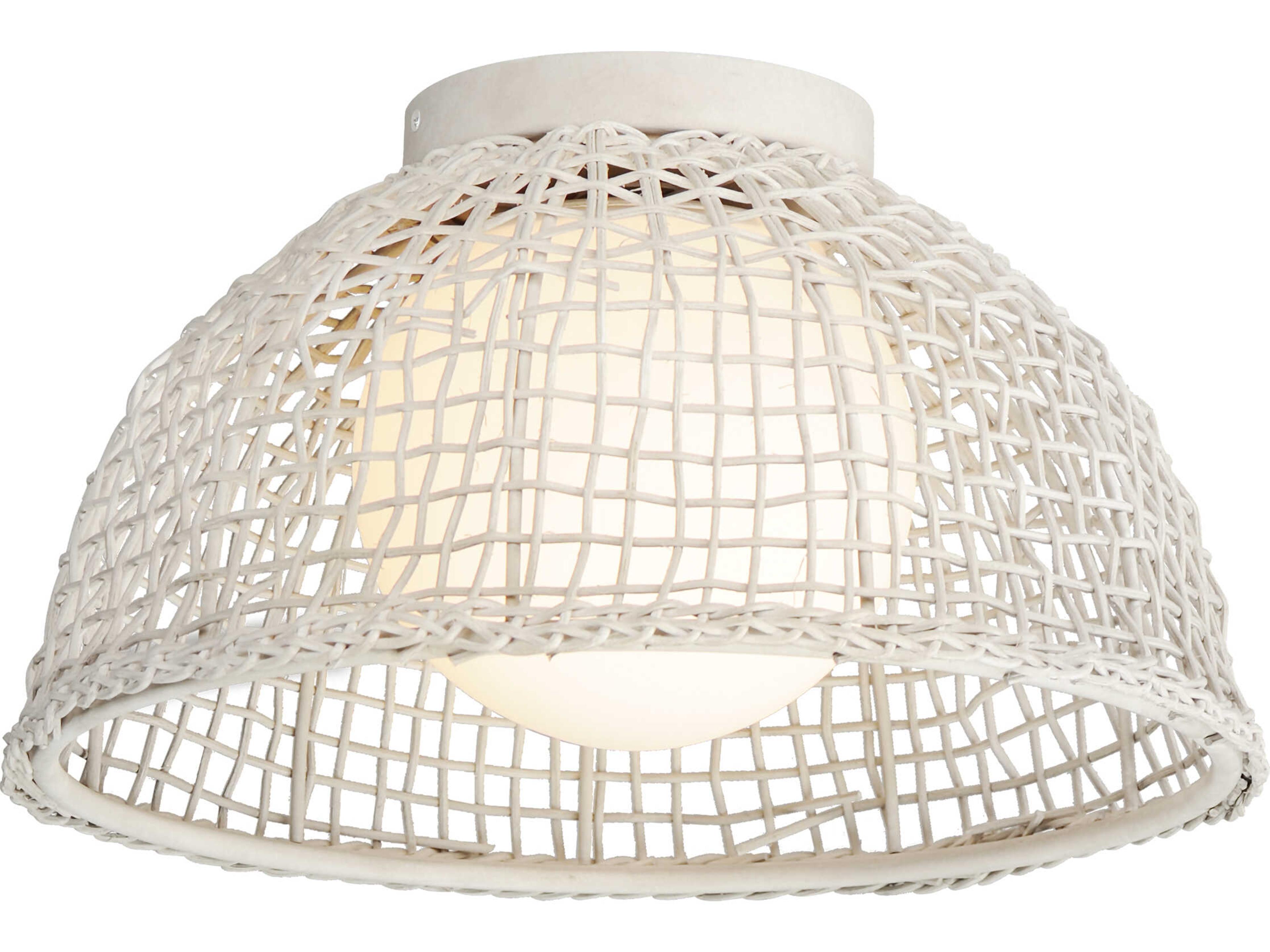 Maxim Lighting Cestino 1-Light Weathered White Dome Globe Semi Flush Mount