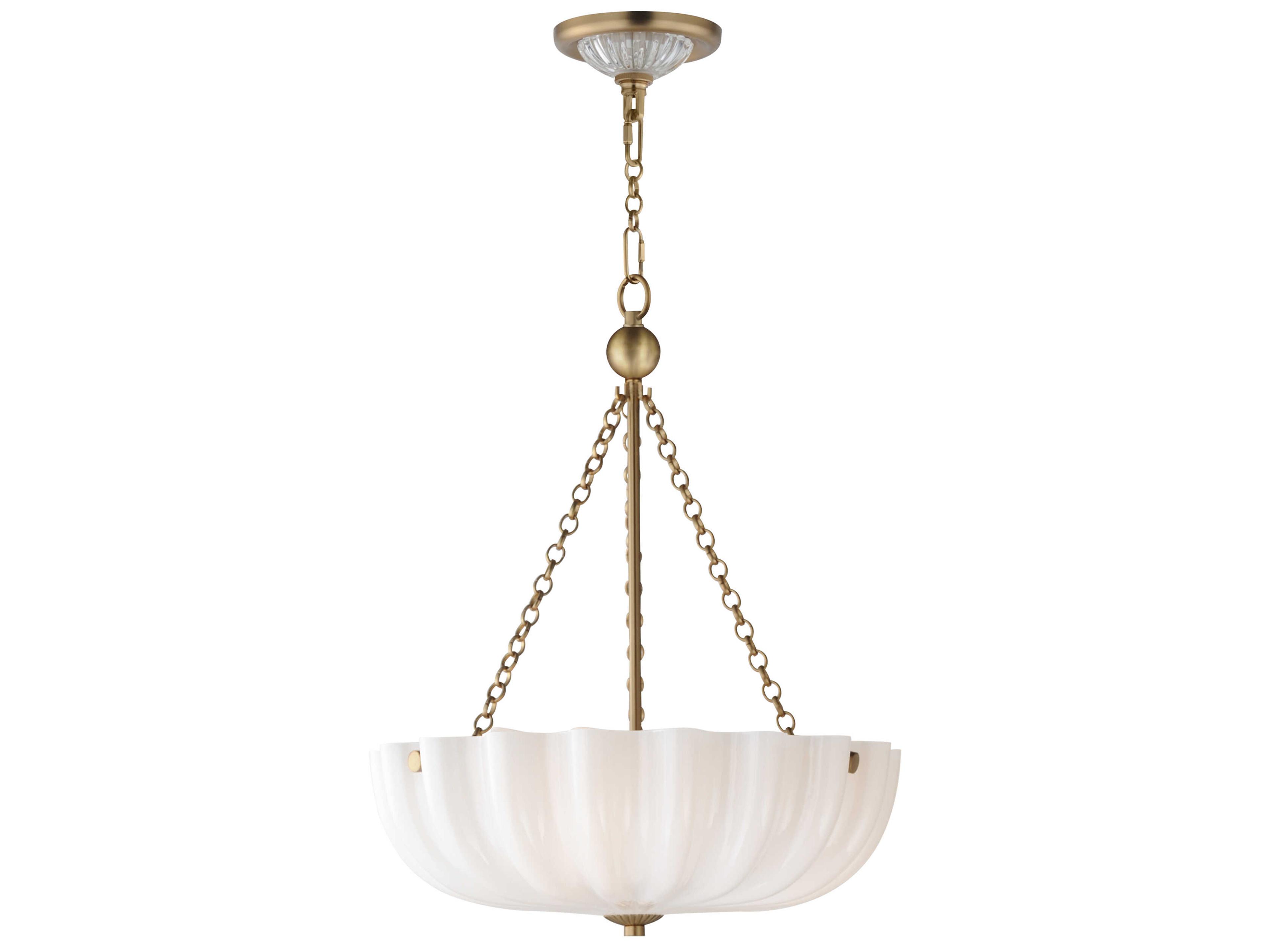 Maxim Lighting Bundt 3-Light White Natural Aged Brass Bowl Pendant