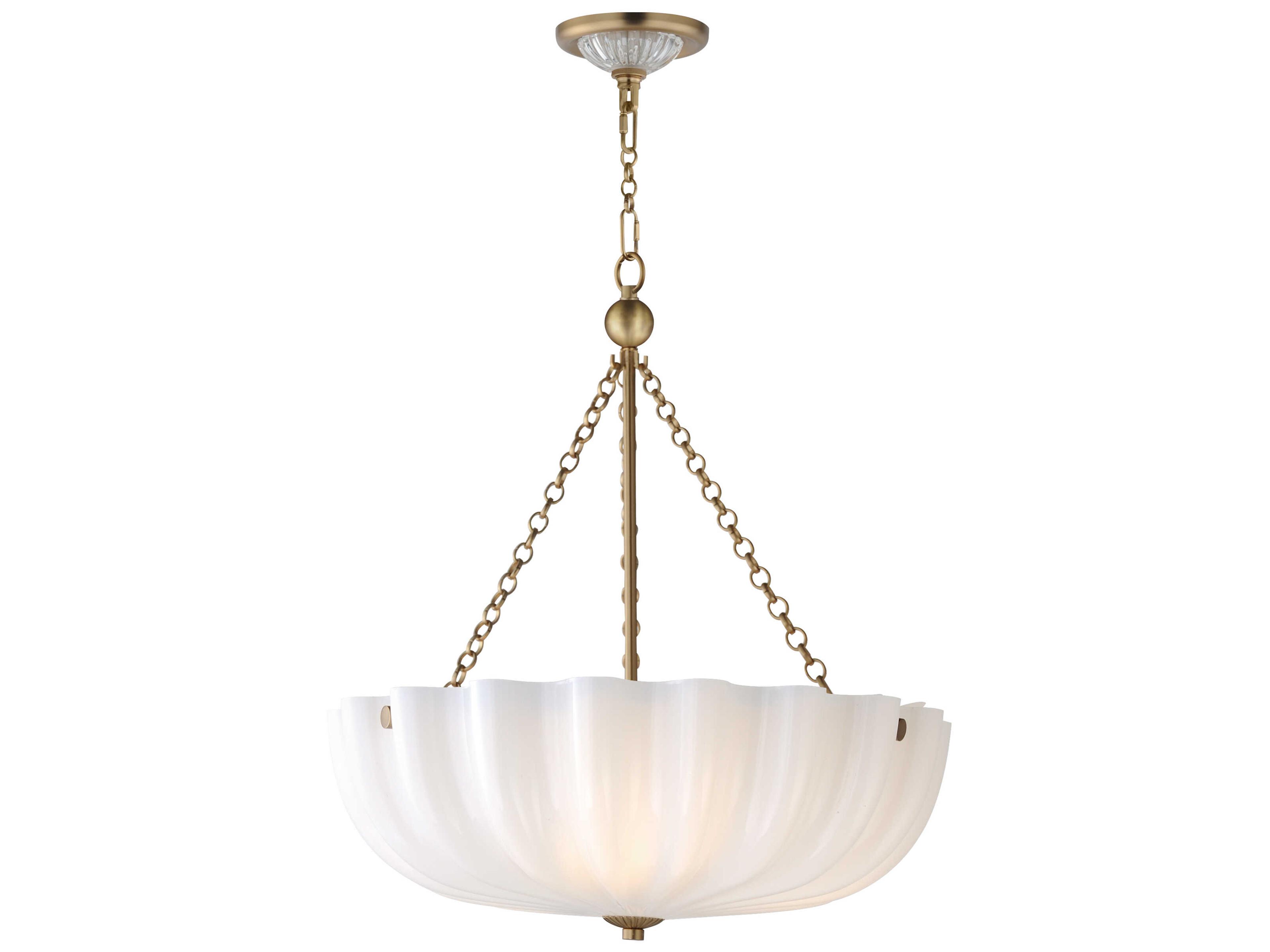 Maxim Lighting Bundt 3-Light White Natural Aged Brass Bowl Pendant