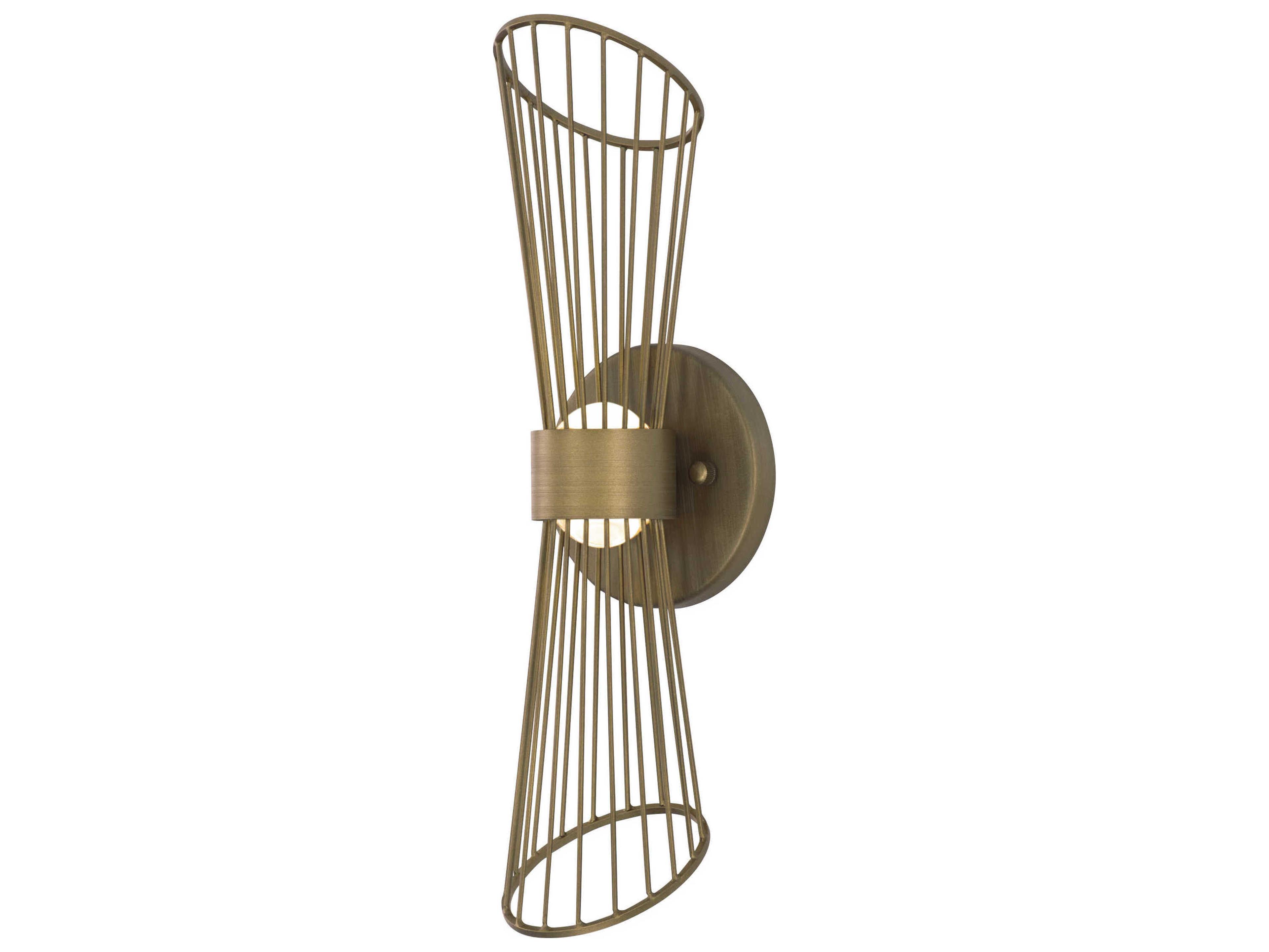 Maxim Lighting Zeta 2-Light Natural Aged Brass LED Wall Sconce