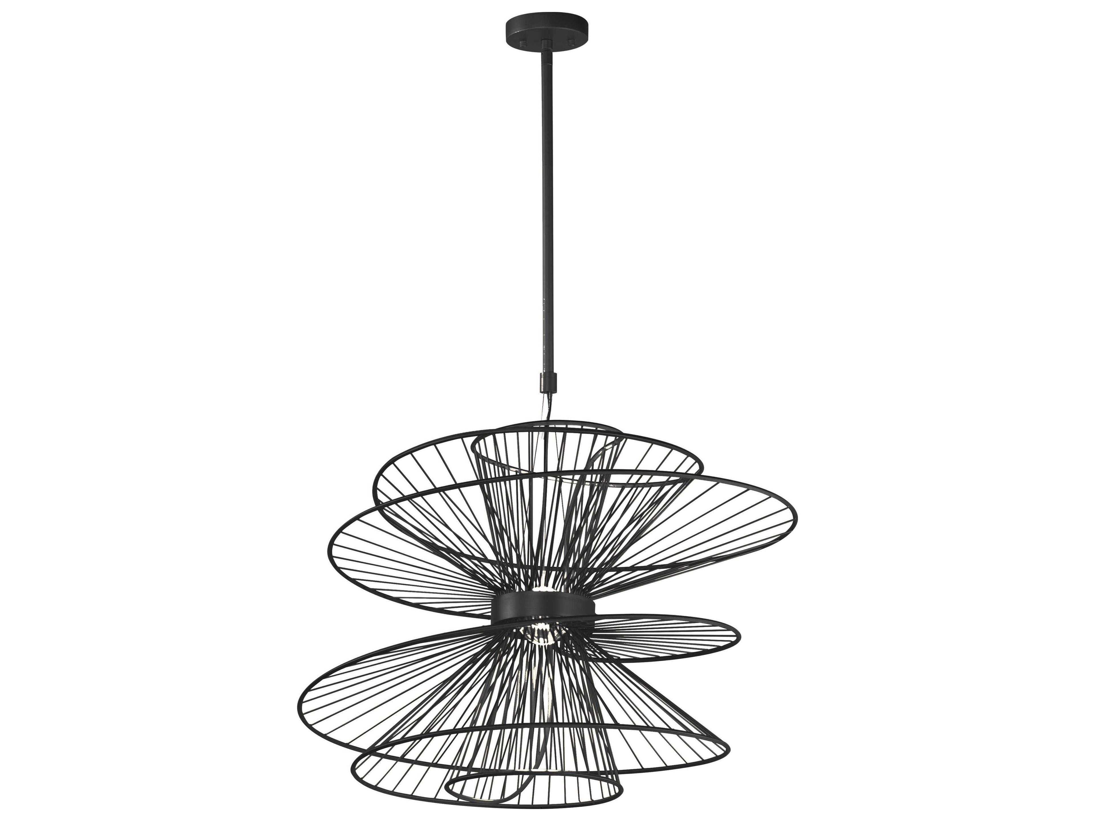 Maxim Lighting Zeta 2-Light Black LED Geometric Linear Pendant