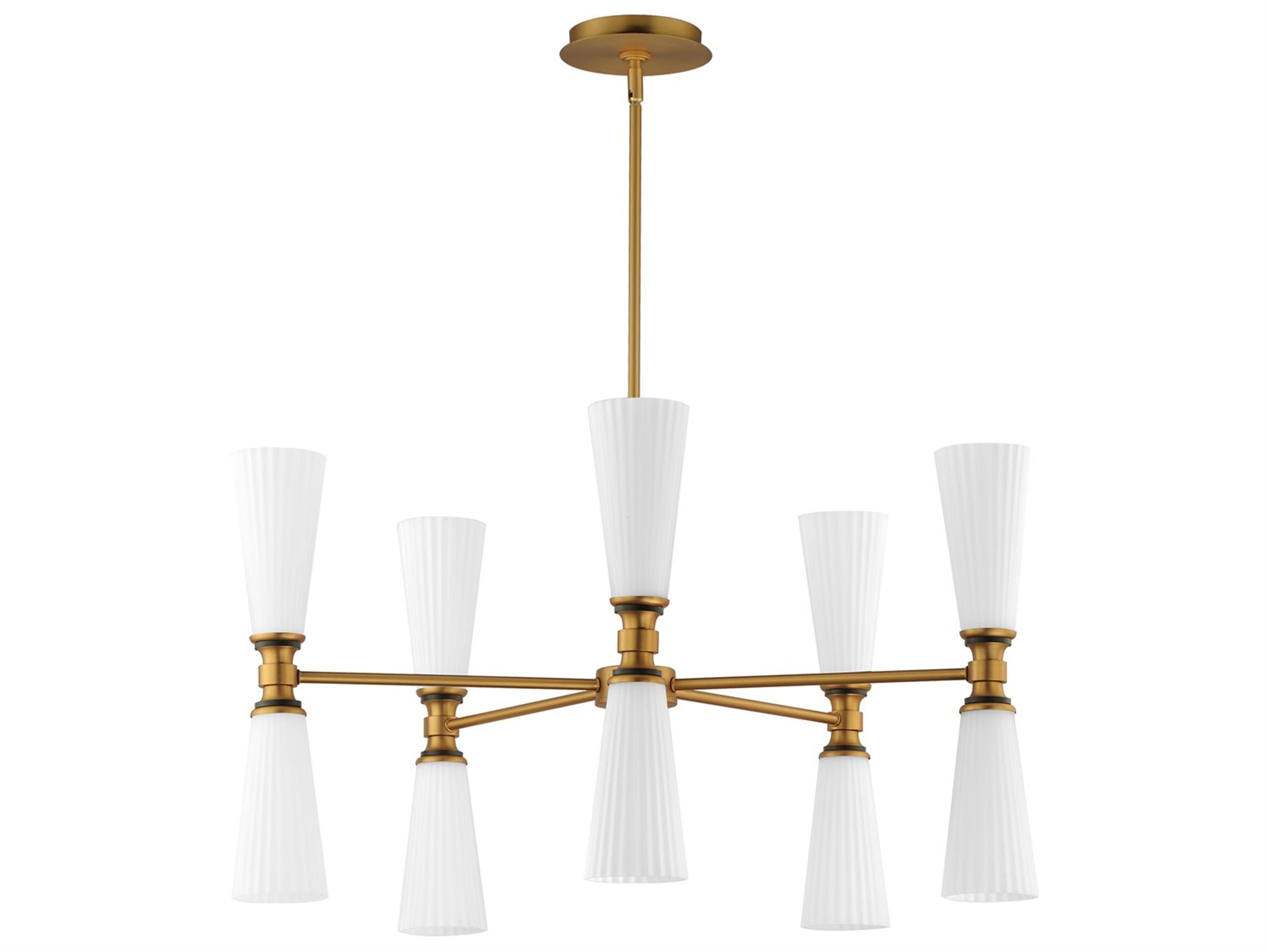 Maxim Lighting Krevat 10-Light Black Natural Aged Brass Chandelier