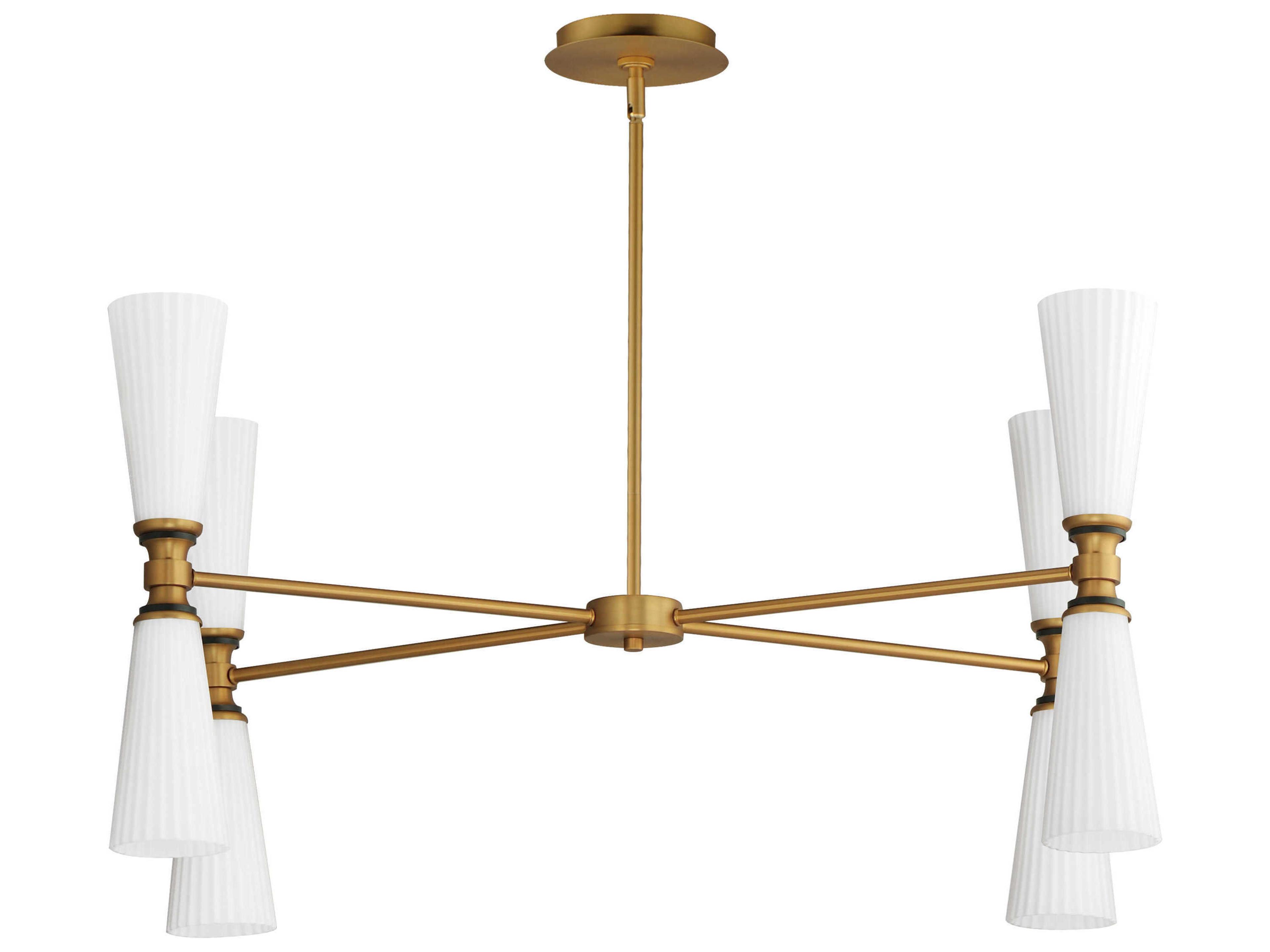 Maxim Lighting Krevat 8-Light Black Natural Aged Brass Chandelier